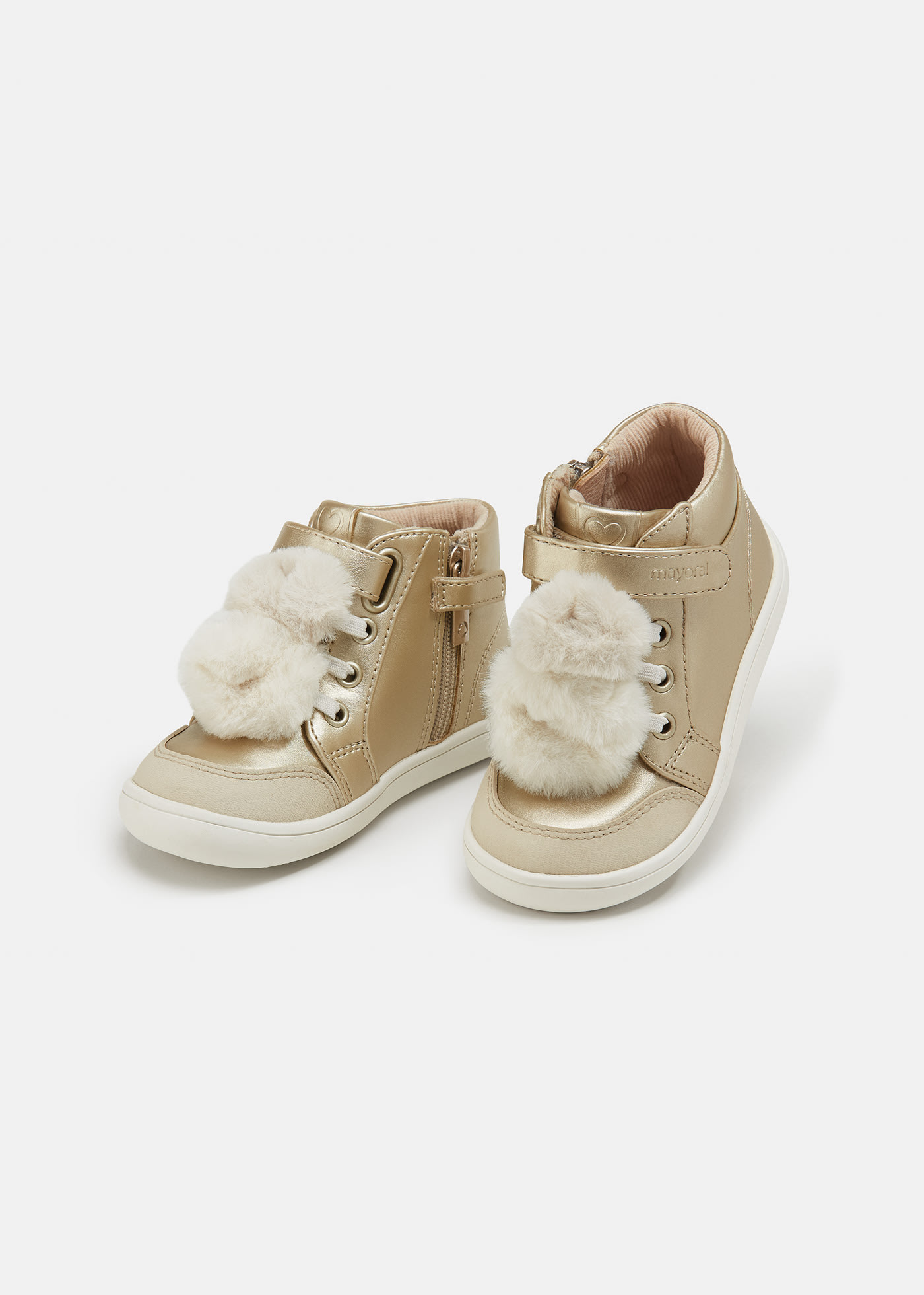 Baby pompom ankle boots