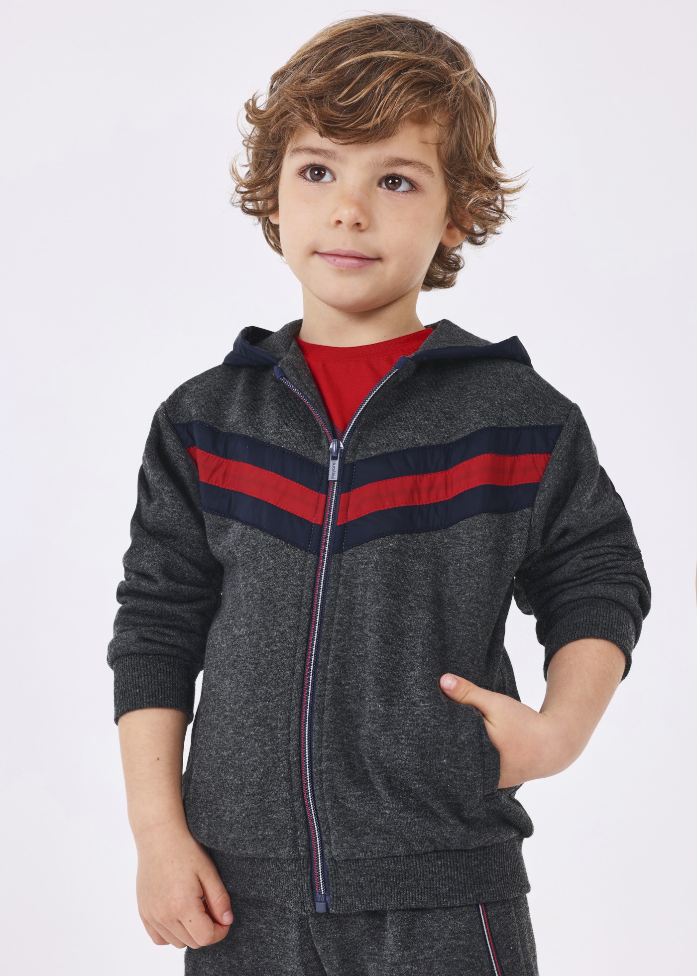 Boy combined zip hoodie