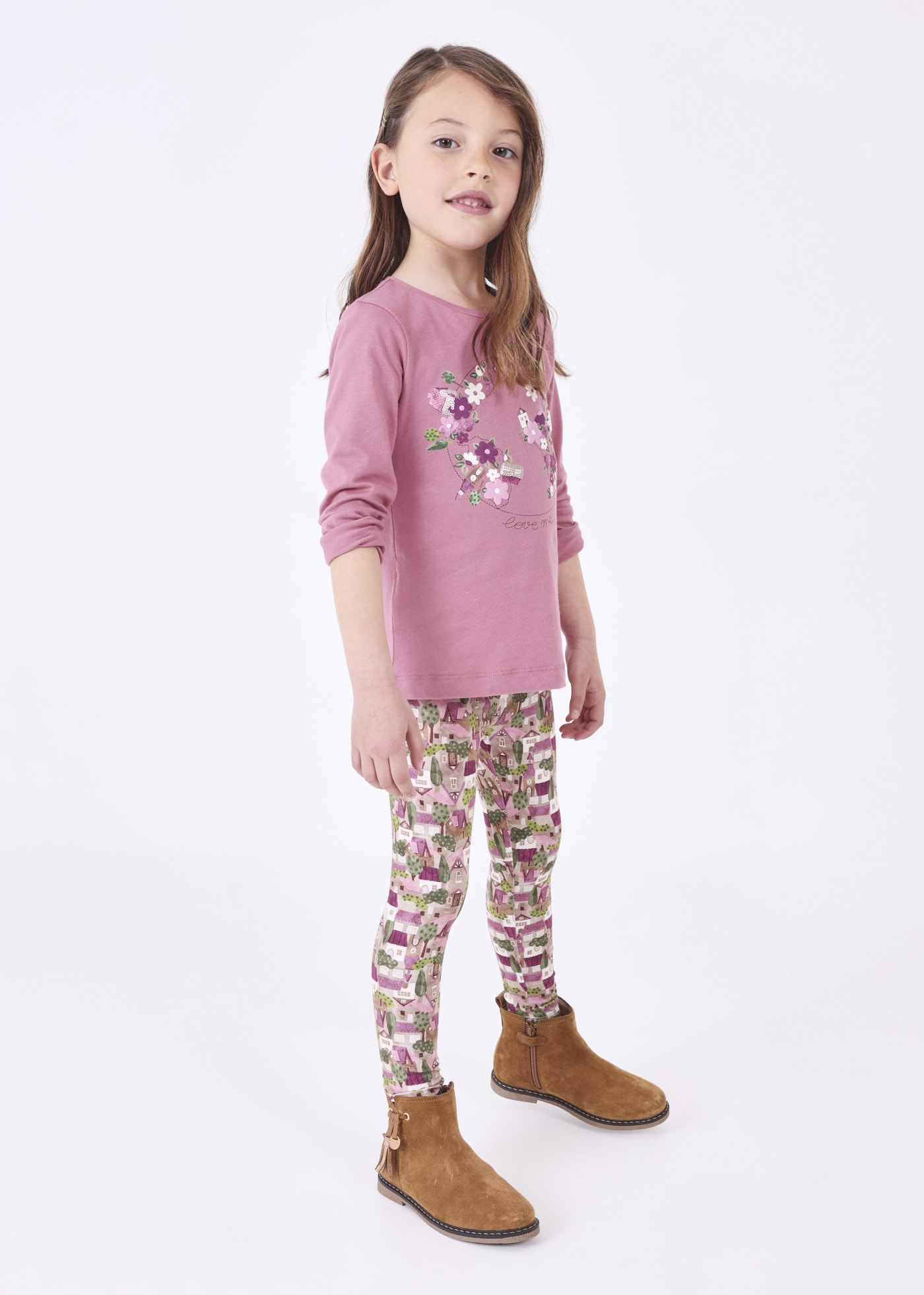 Mayoral ECOFRIENDS Patterned Leggings For Girl Malva, Child's Clothing