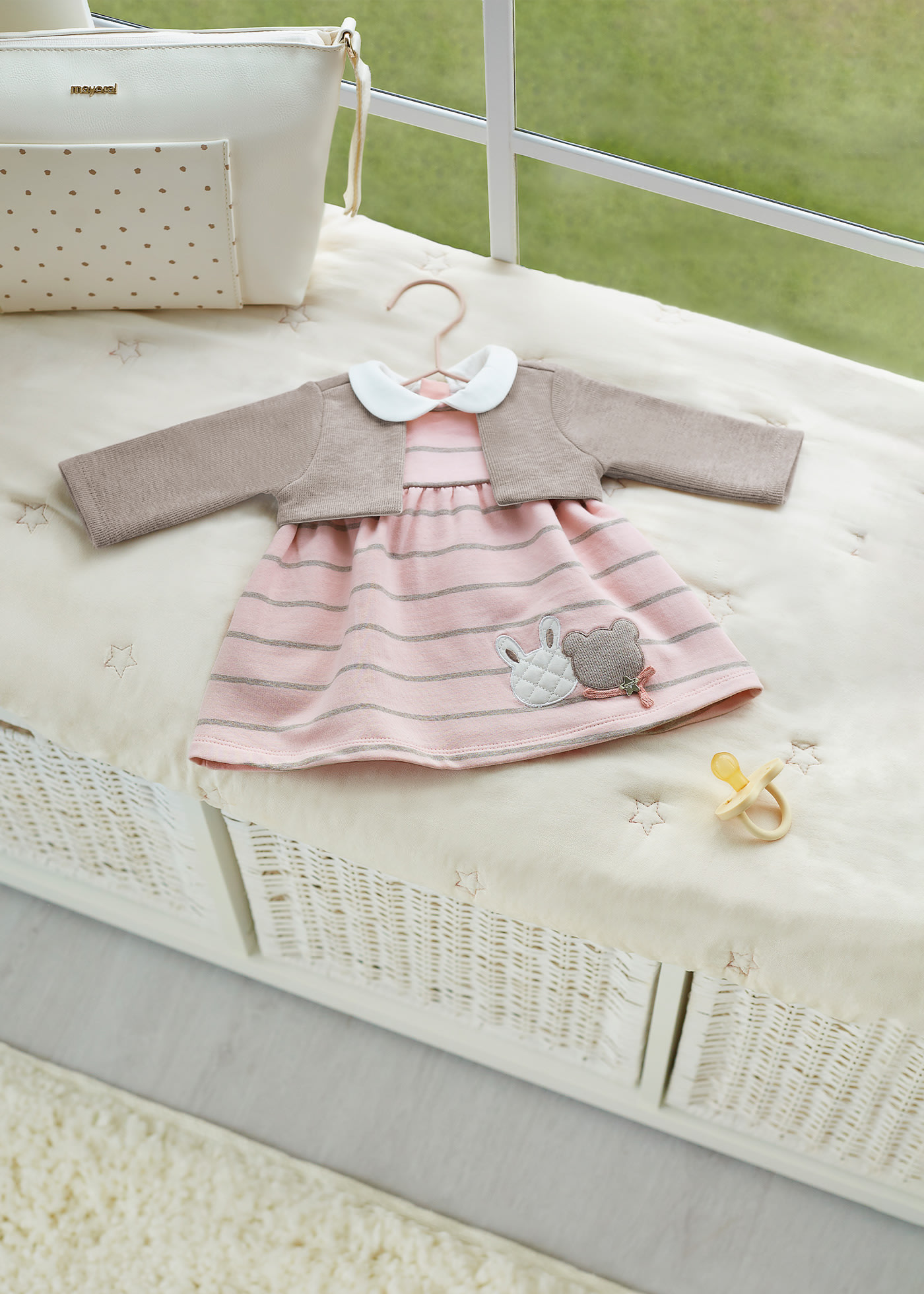 Kleid mit Strickjacke Doppellagen-Look Better Cotton Neugeborene