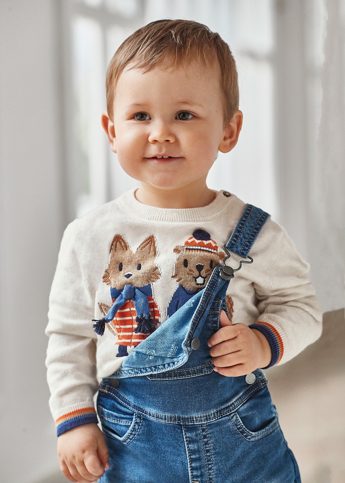 Baby embroidered intarsia jumper