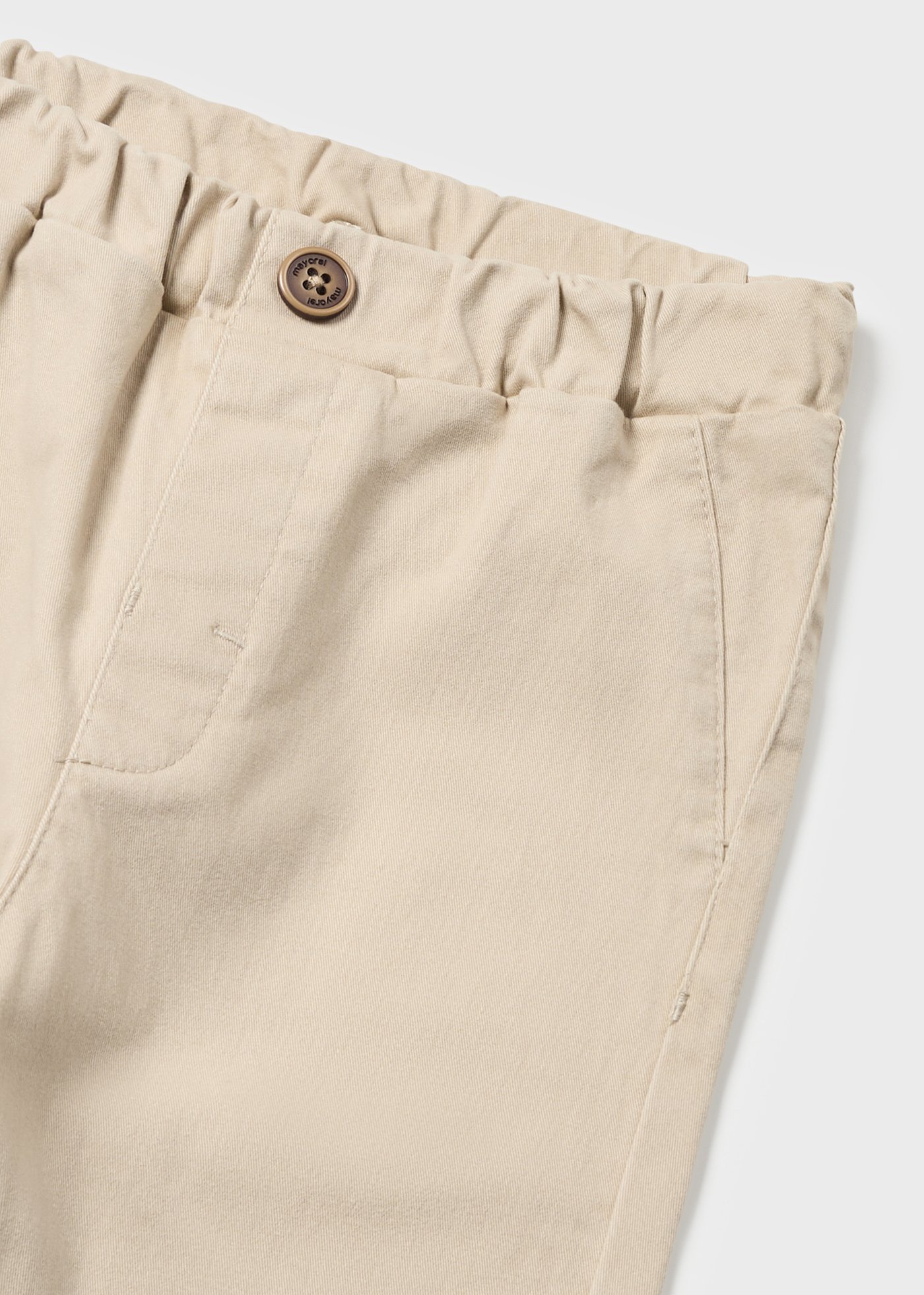 Stone Cotton Twill Trousers