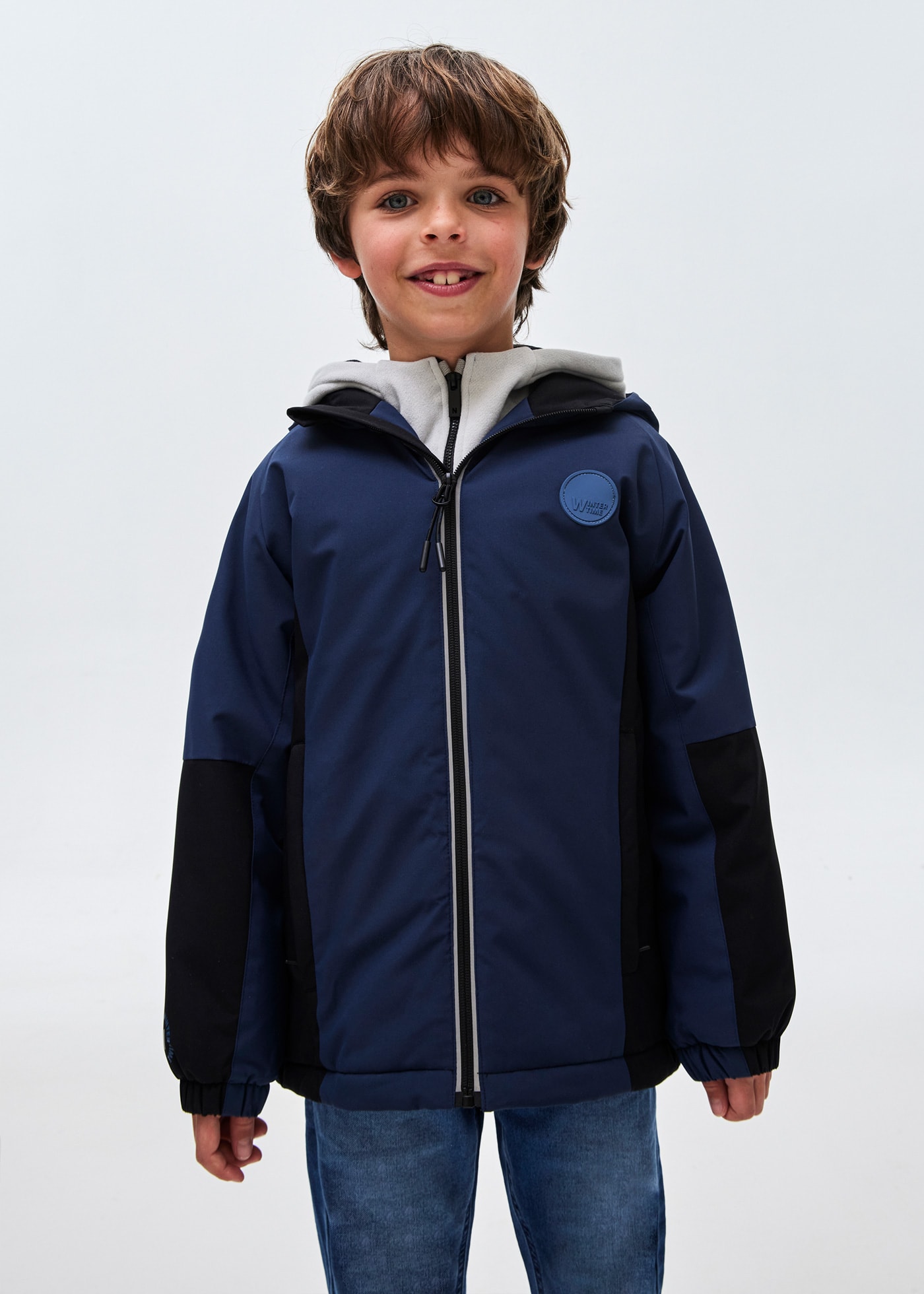 Zip-up hooded jacket boy