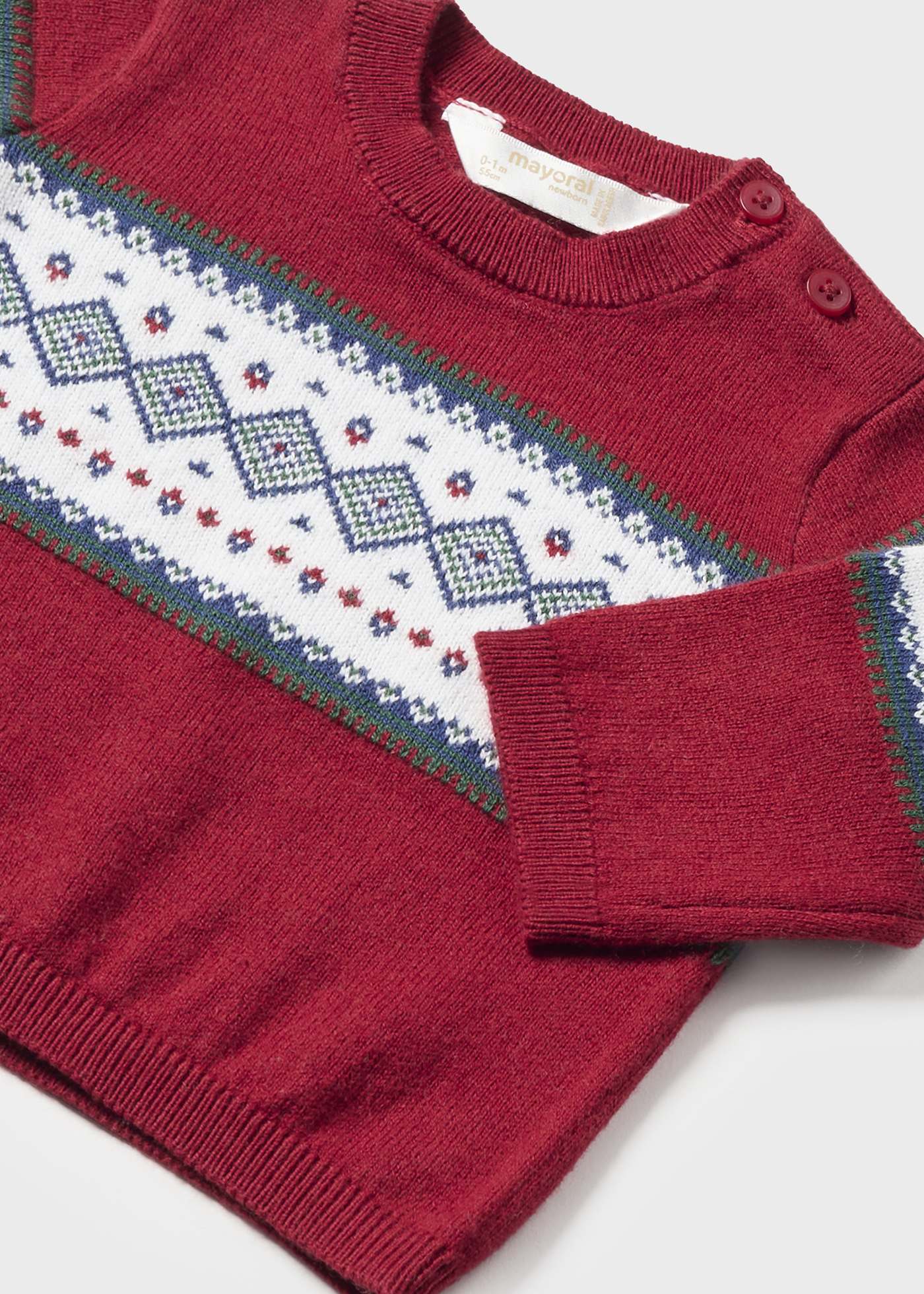 Newborn baby jacquard sweater