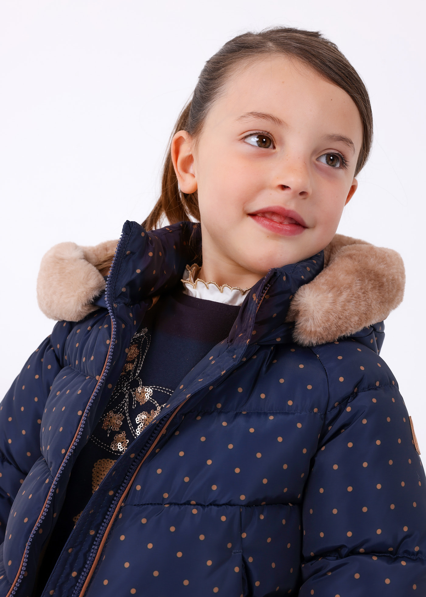 Girls blue puffer outlet jacket