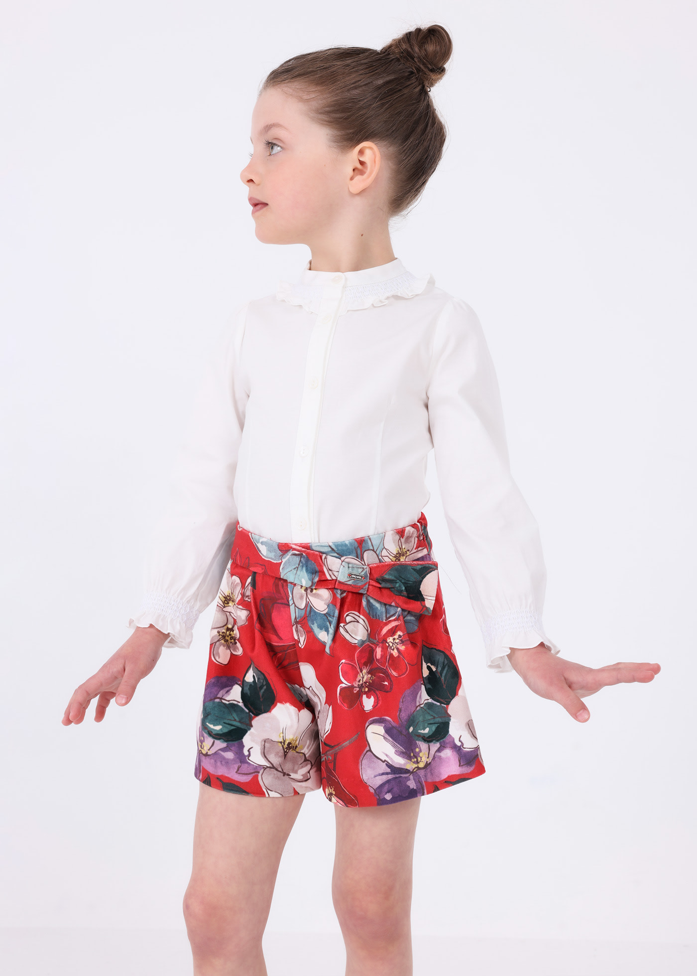 Velvet shorts for girls top