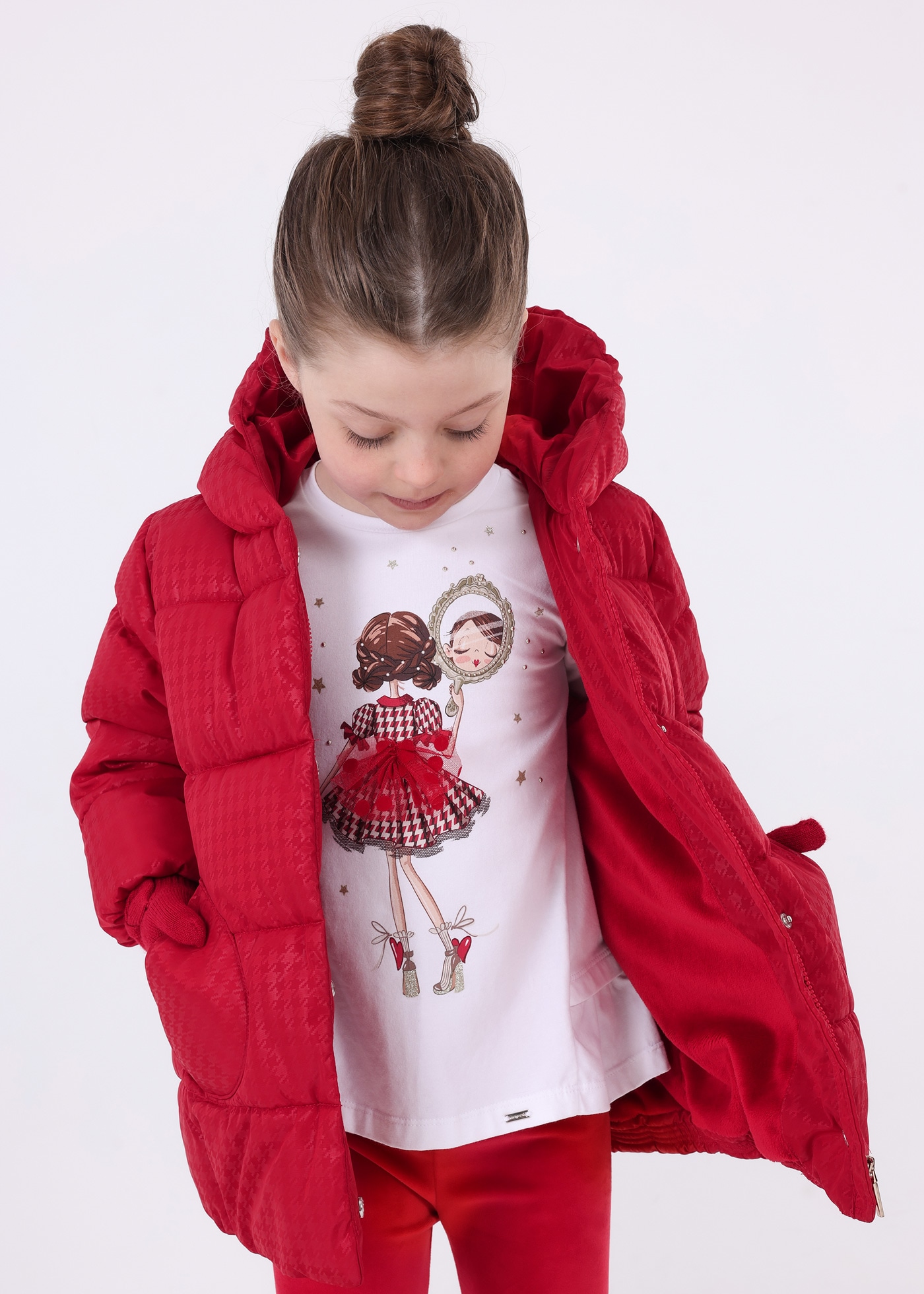 Girls red hot sale puffer coat