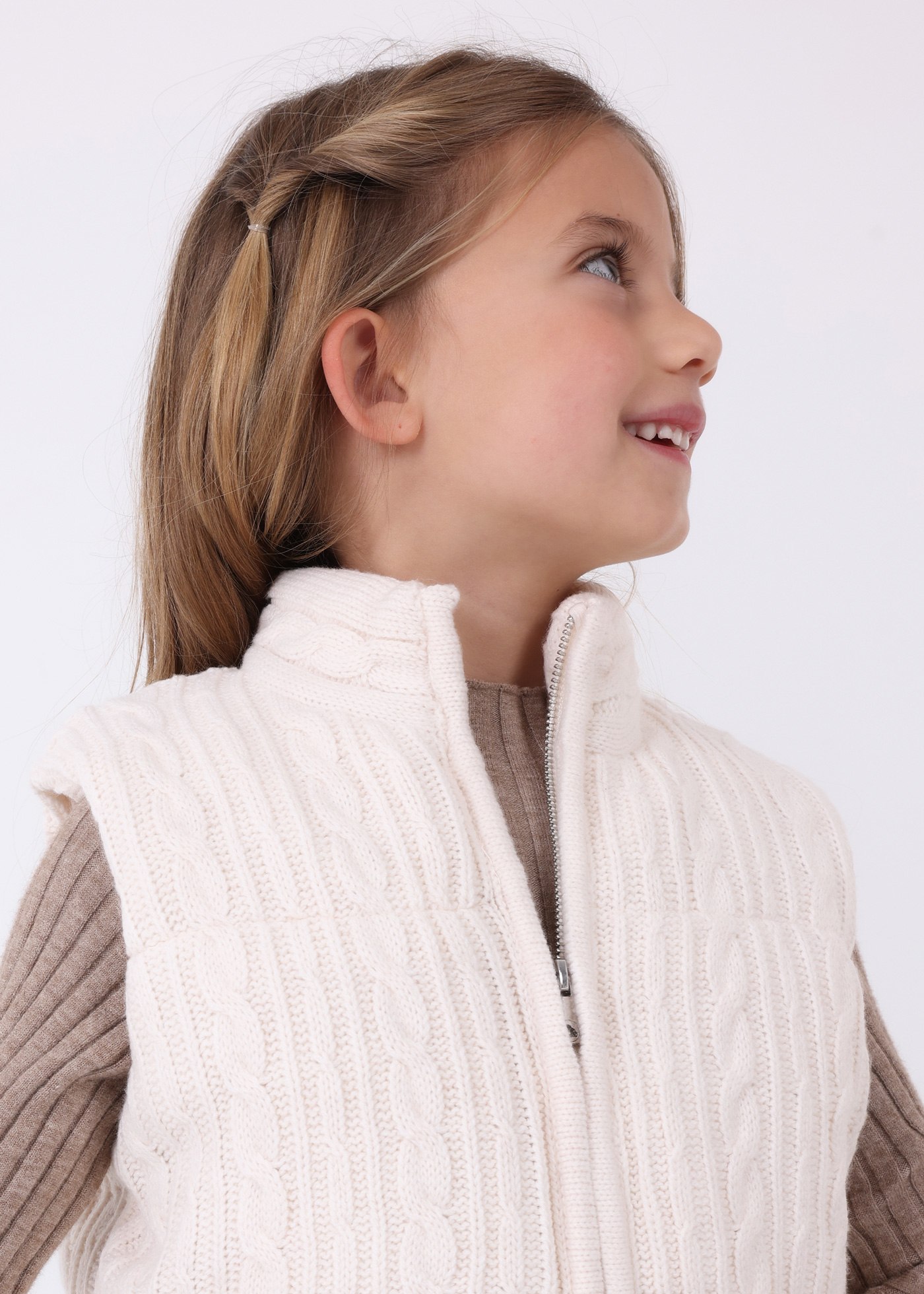 Girl quilted tricot gilet