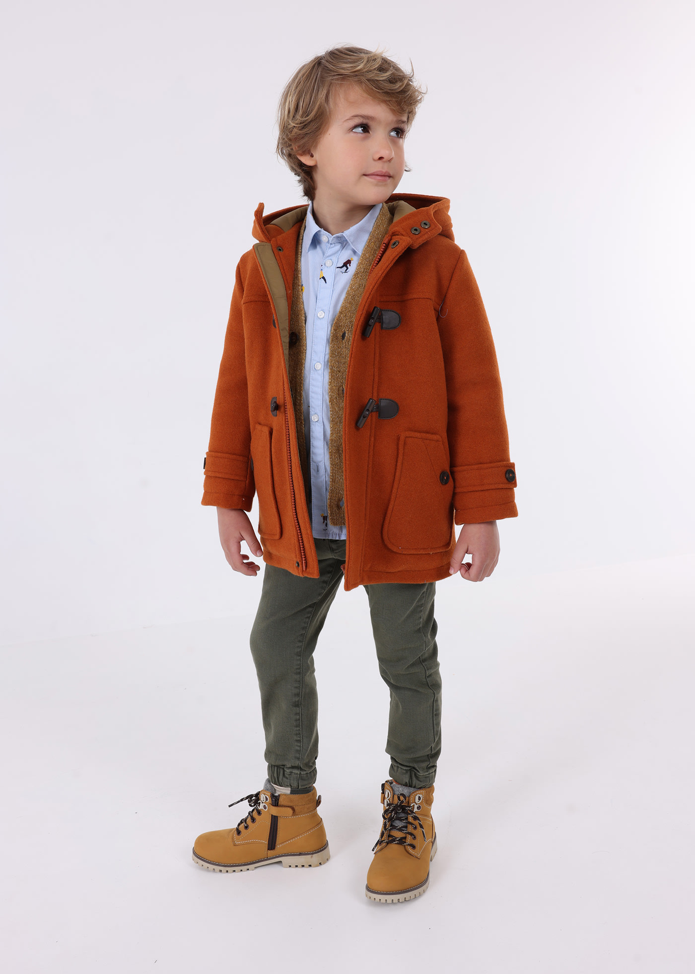 Hooded duffle coat boy