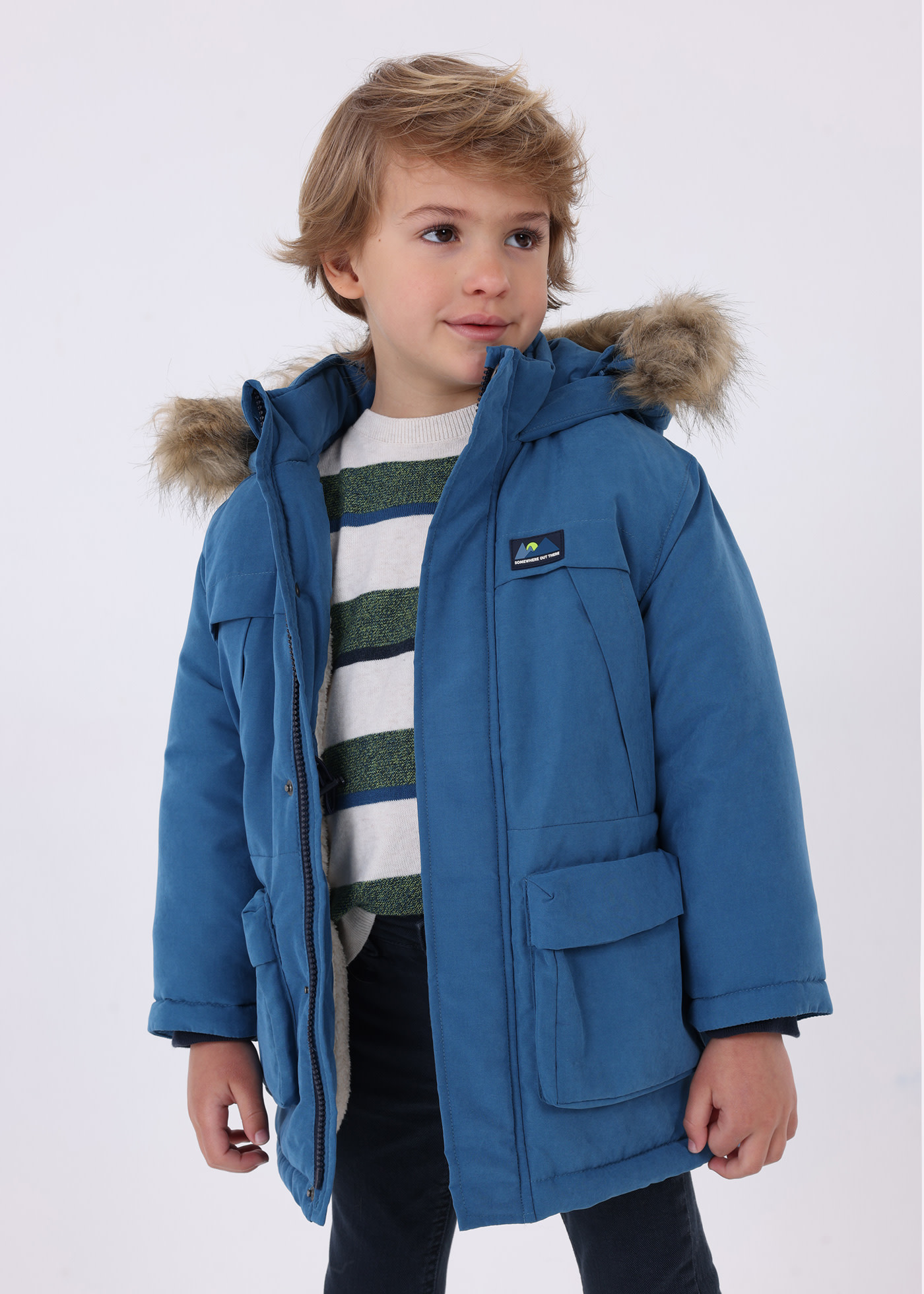 Sherpa lined winter parka boy