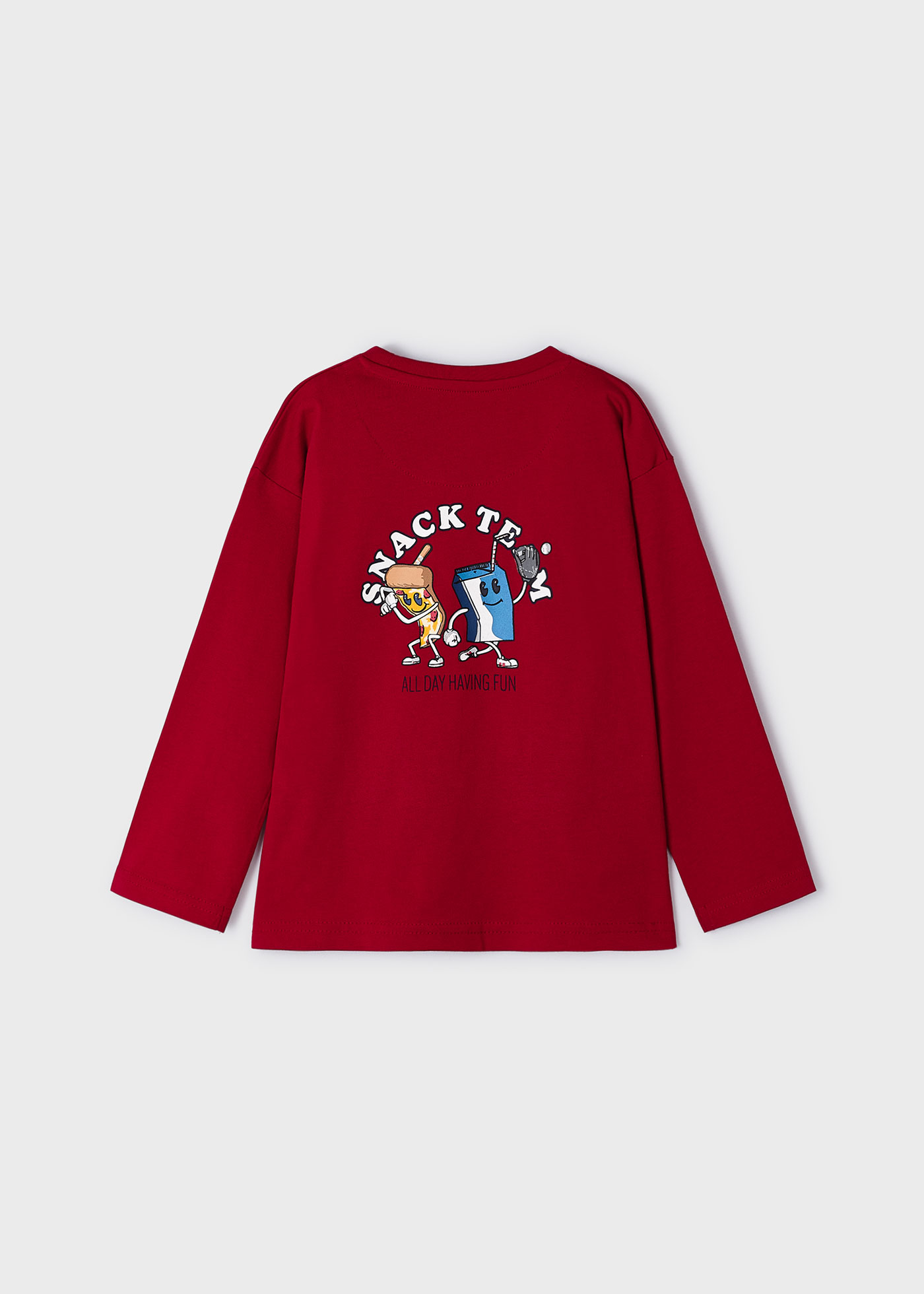 Camiseta Roja Estampado Espalda Niño