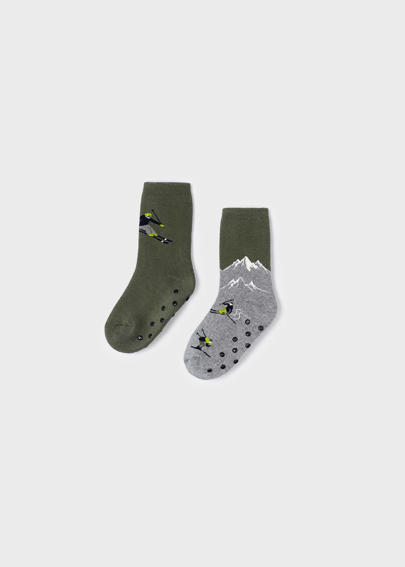 Boy 2 piece non-slip organic cotton socks set