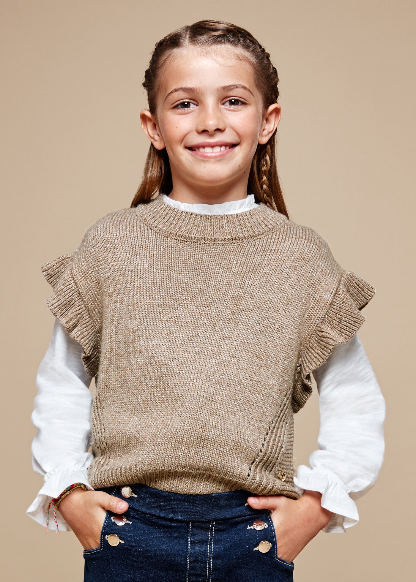 Girl tricot cardigan metallic thread