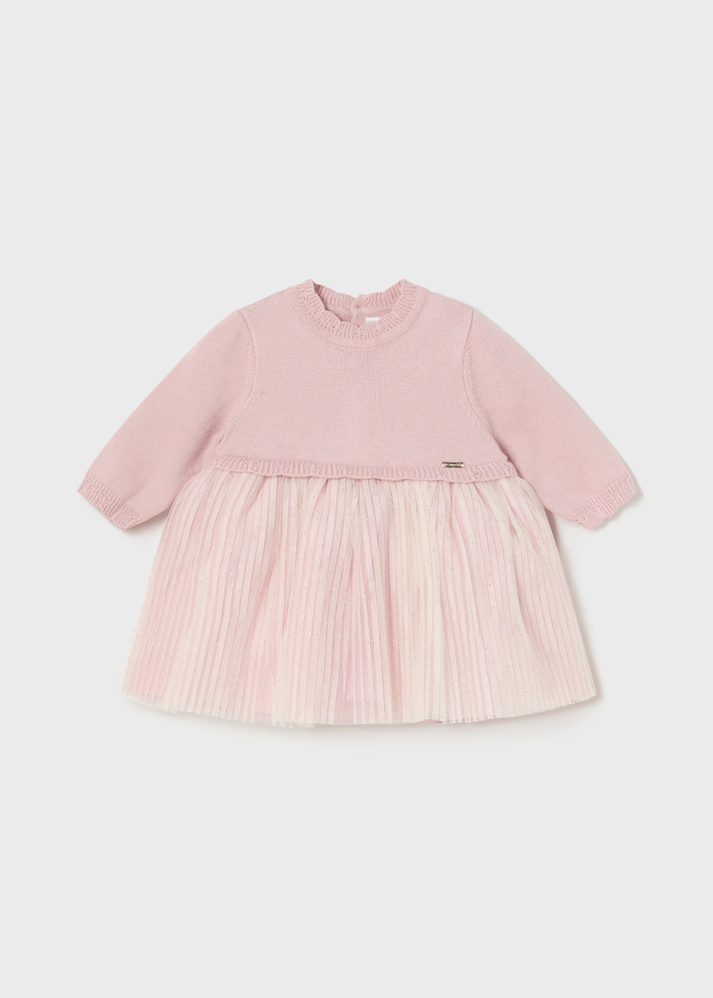 Newborn combined tricot and tulle dress