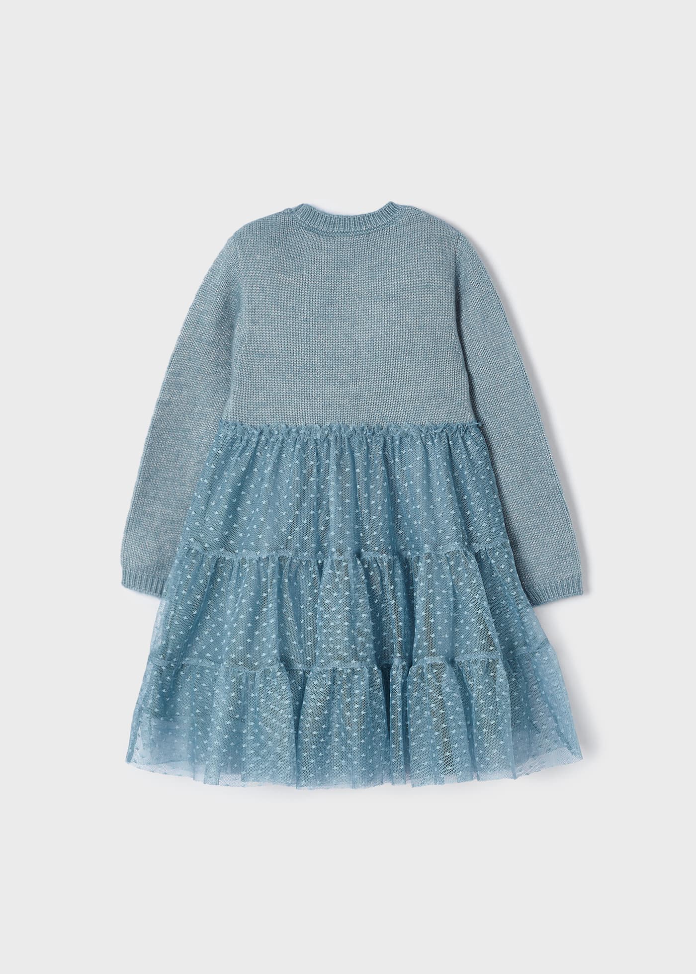 Girl combined tricot and tulle dress
