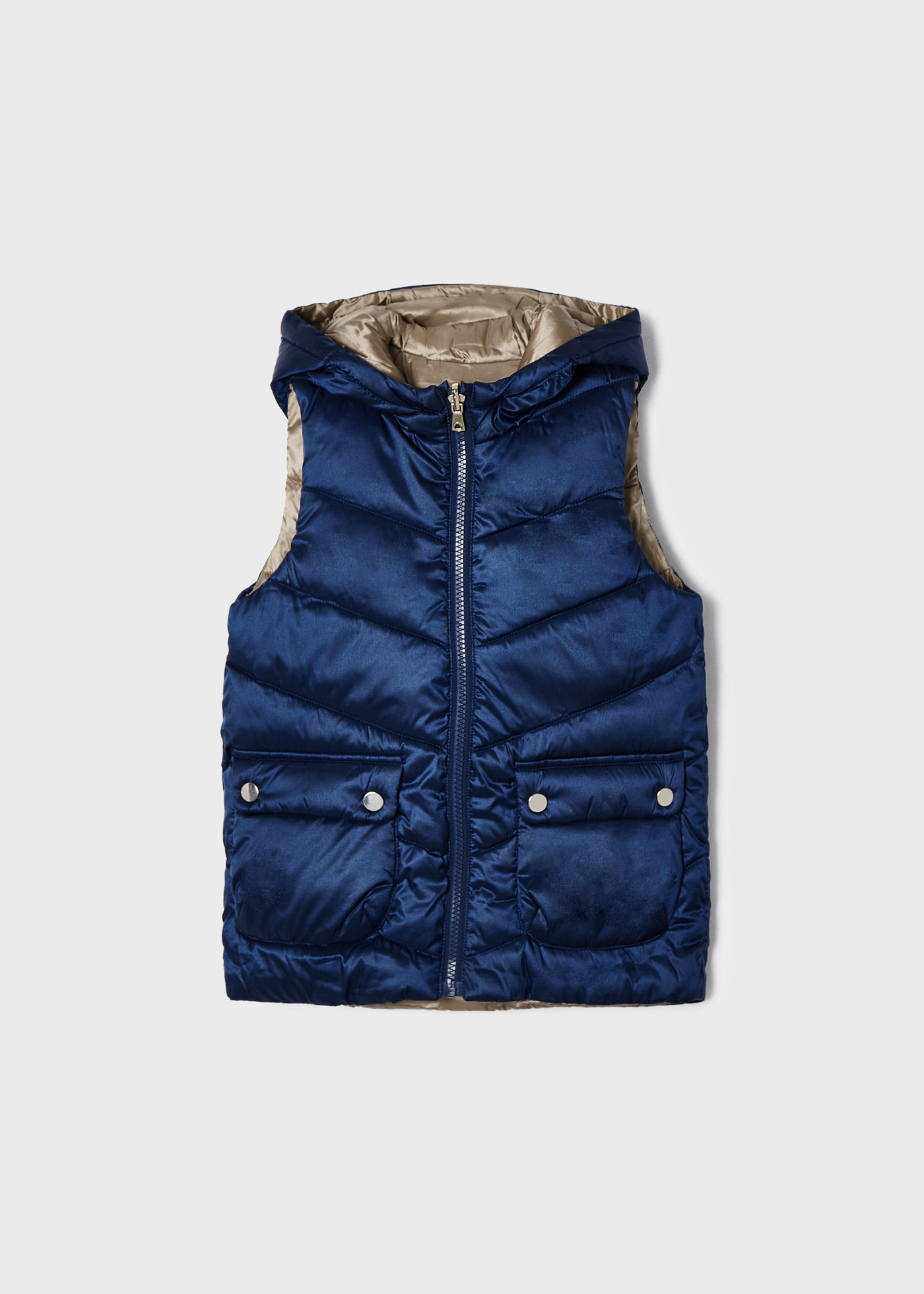 Girl reversible gilet recycled polyester