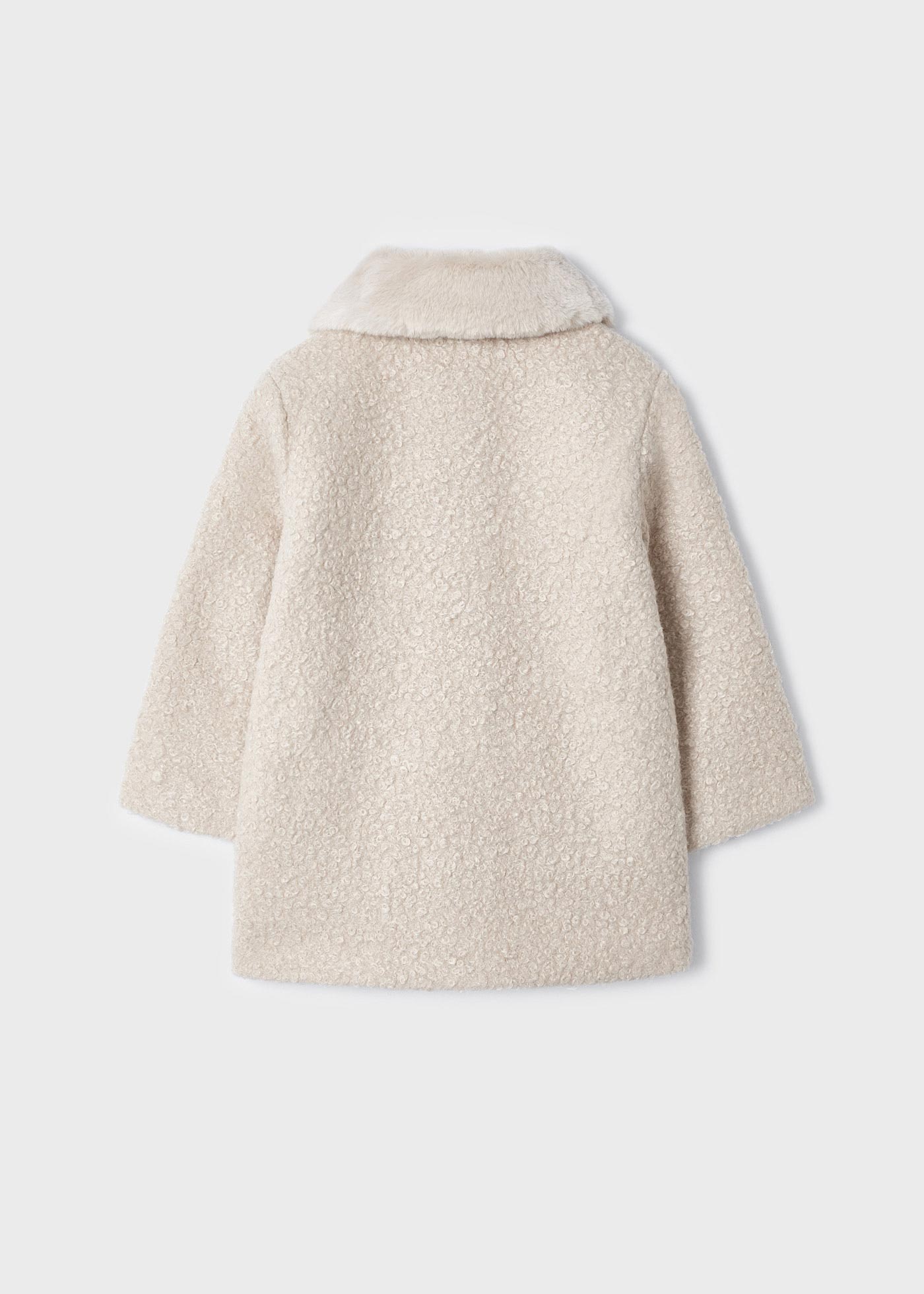 Girl Terry coat with faux fur collar