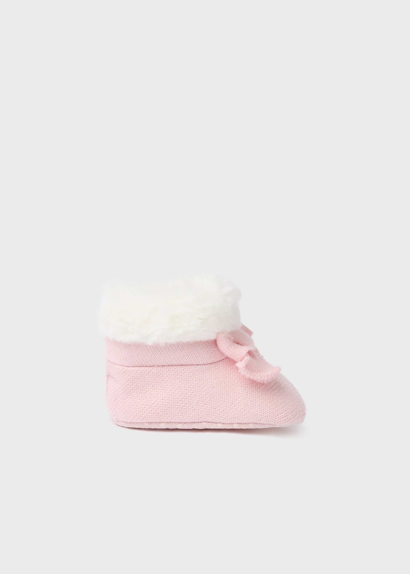 Faux fur knit booties newborn baby