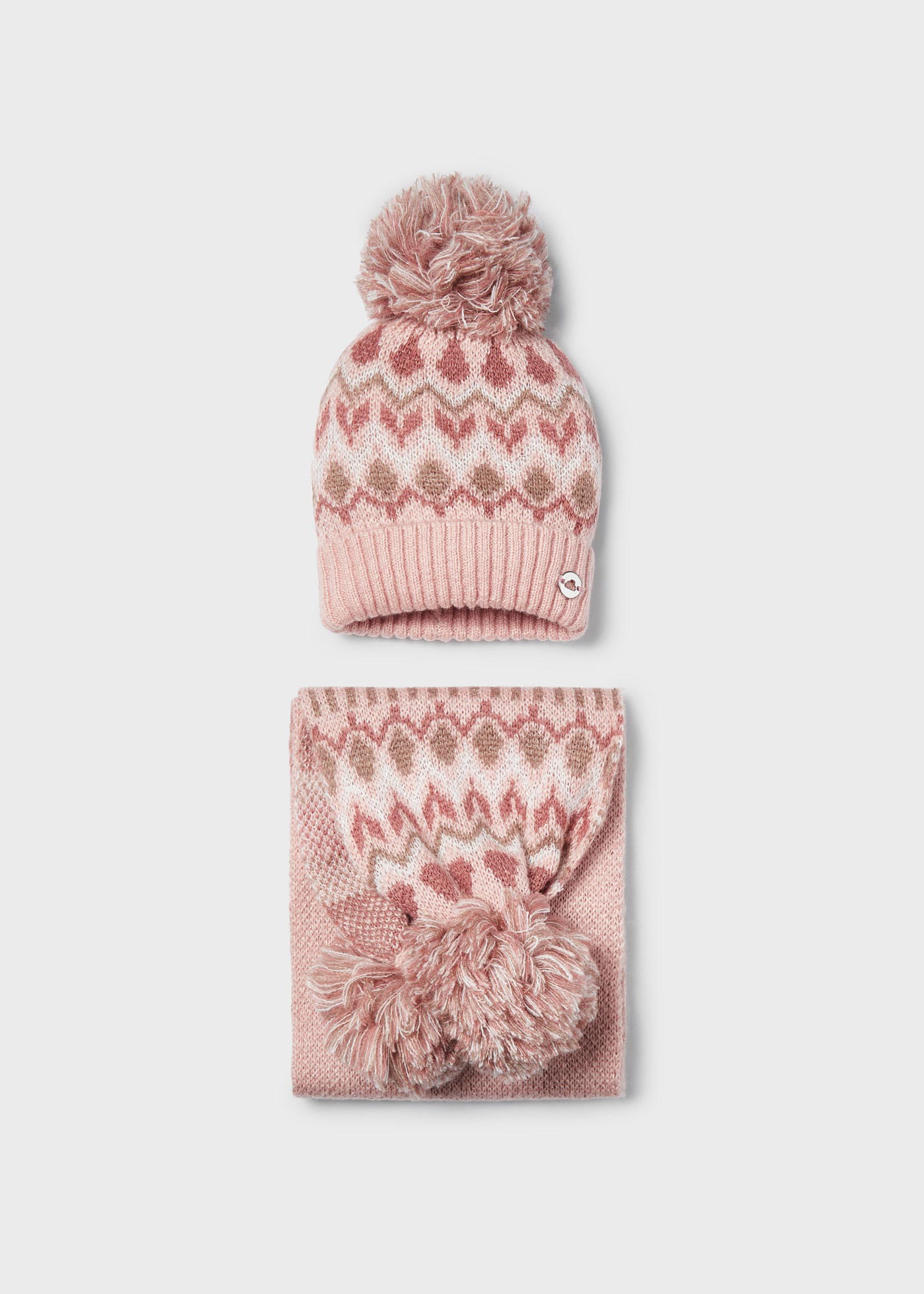 Girl jacquard hat and scarf set