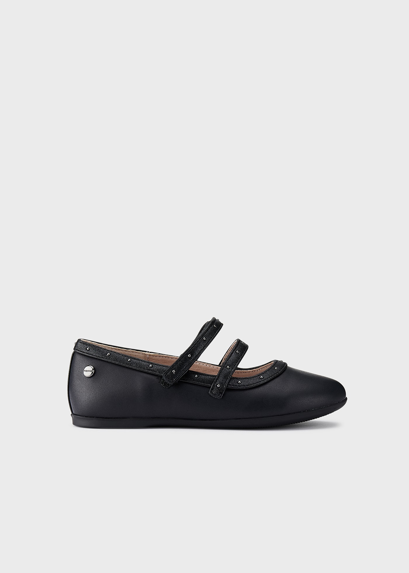 Girl studded ballet flats sustainable leather