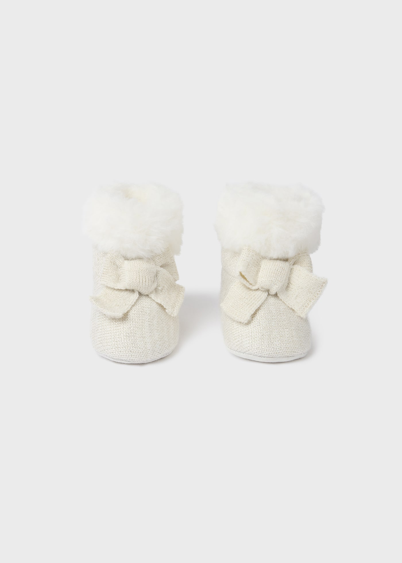 Faux fur knit booties newborn baby