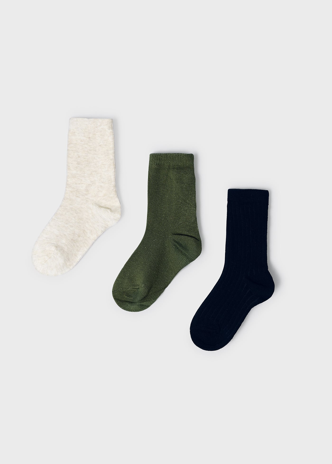 Boy set of 3 plain organic cotton socks