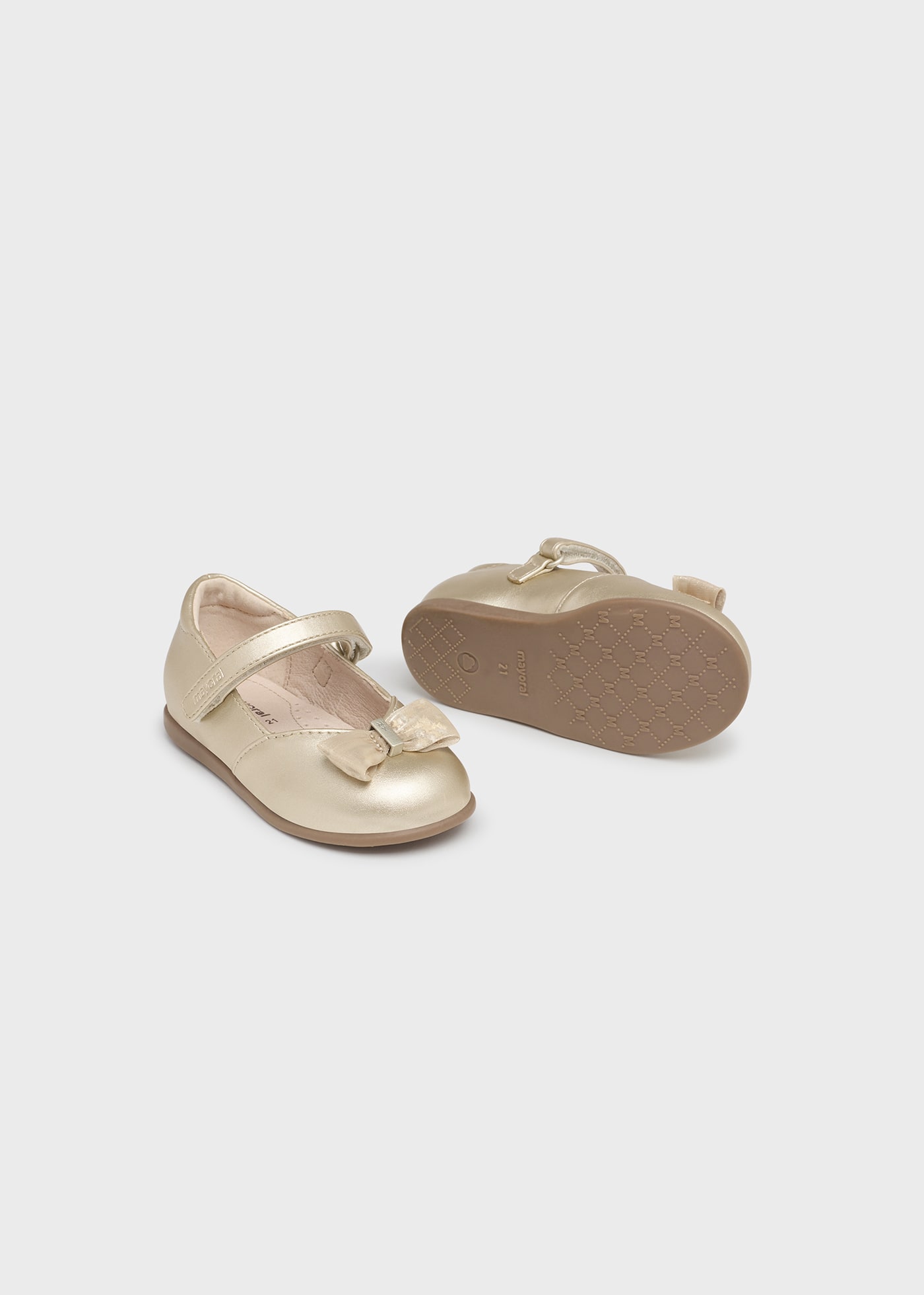 Baby bow ballet flats sustainable leather