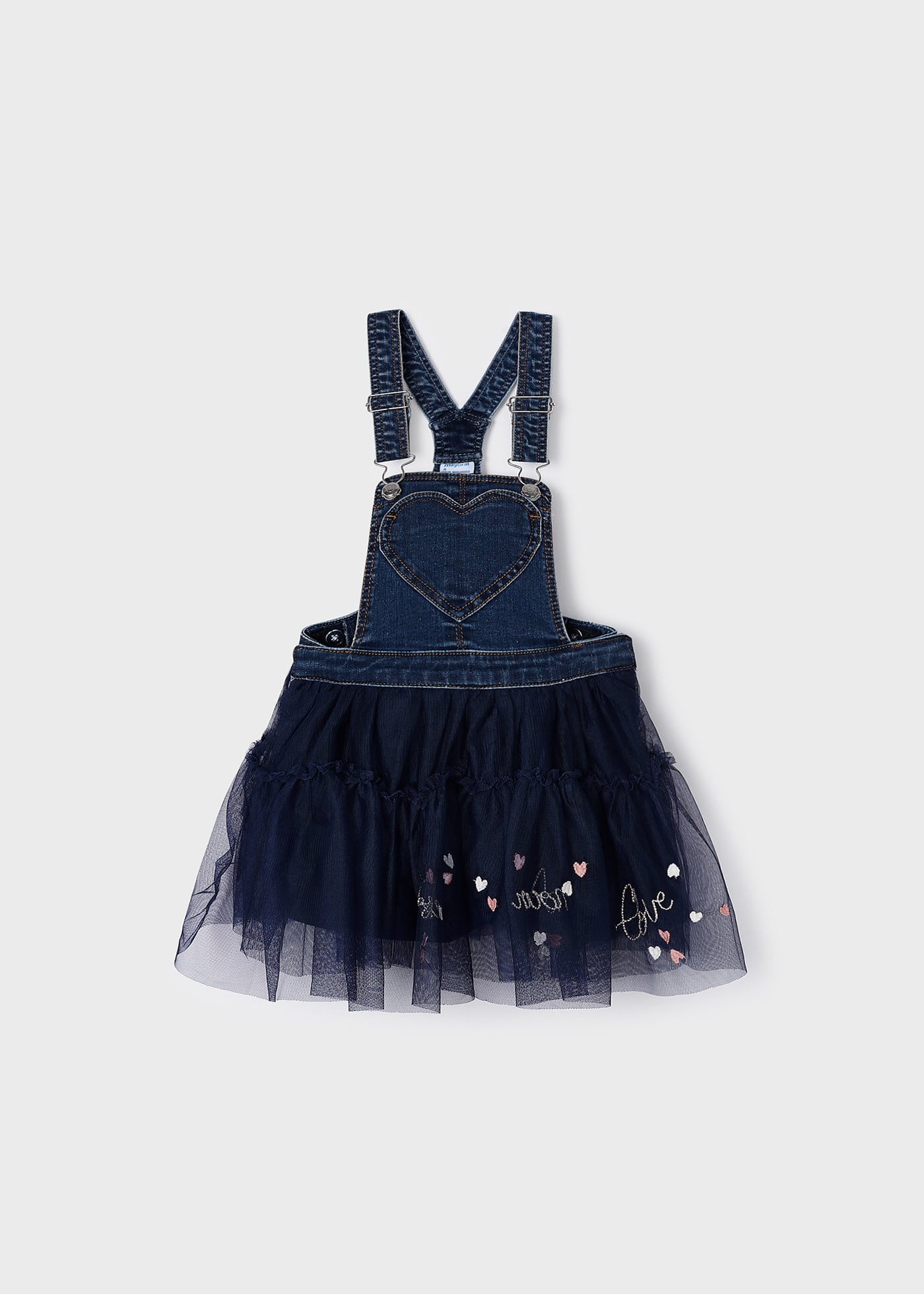 Girl denim skirt dungarees with tulle