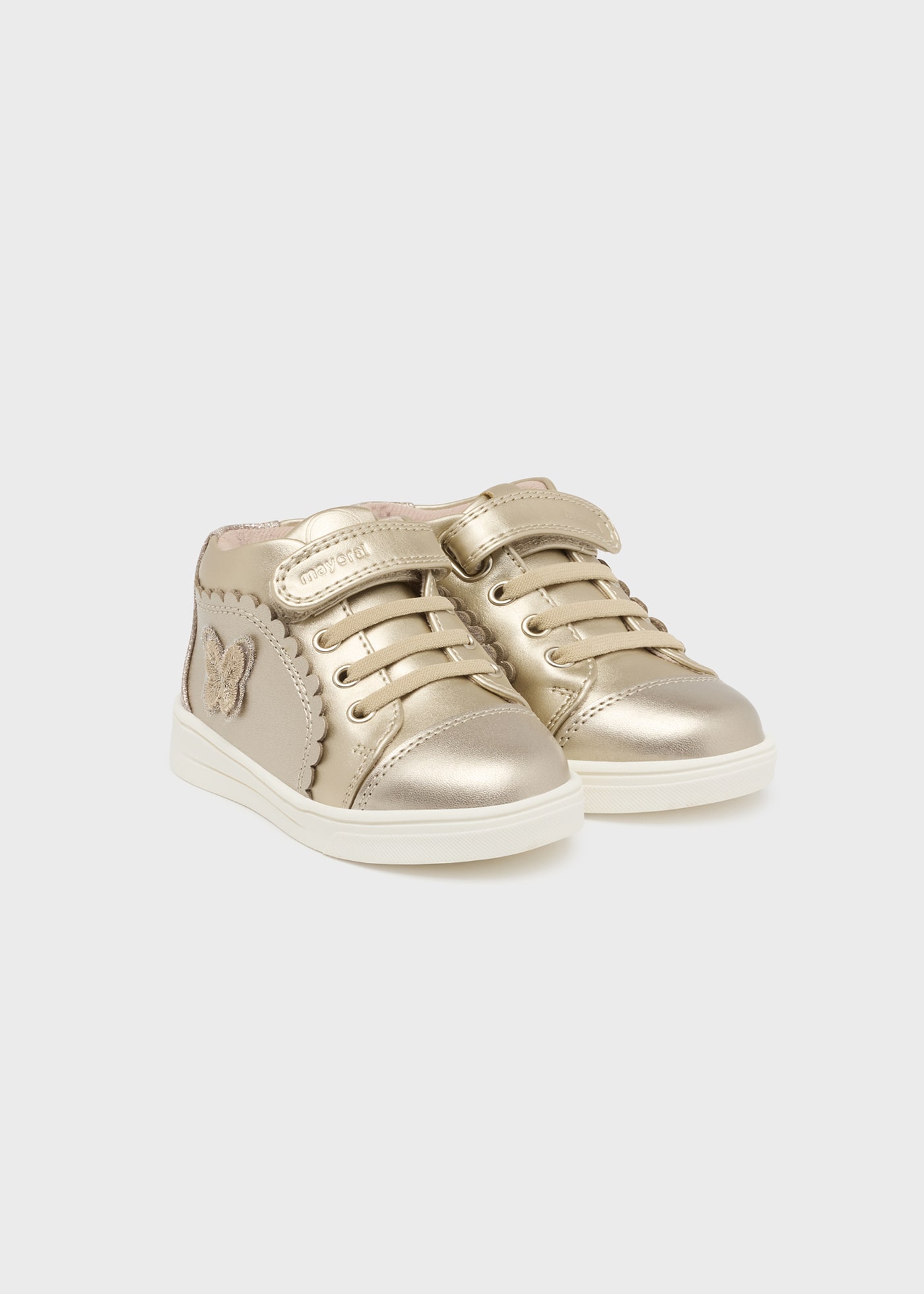 Tenis bebe dourado discount