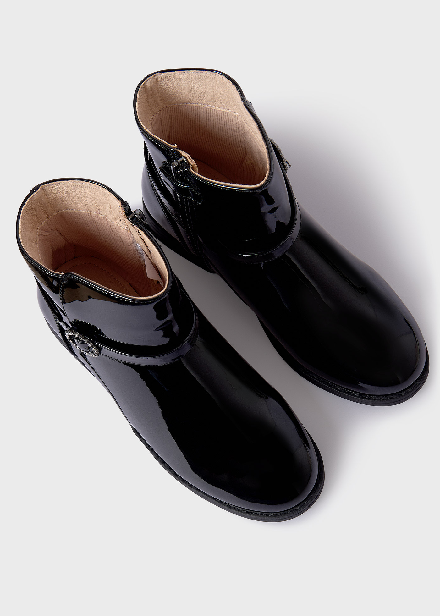 girls patent ankle boots