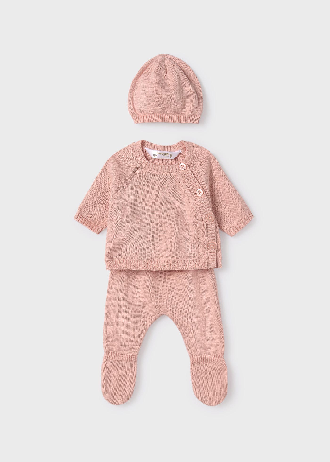3-piece knit set organic cotton baby Misty pink | Mayoral ®