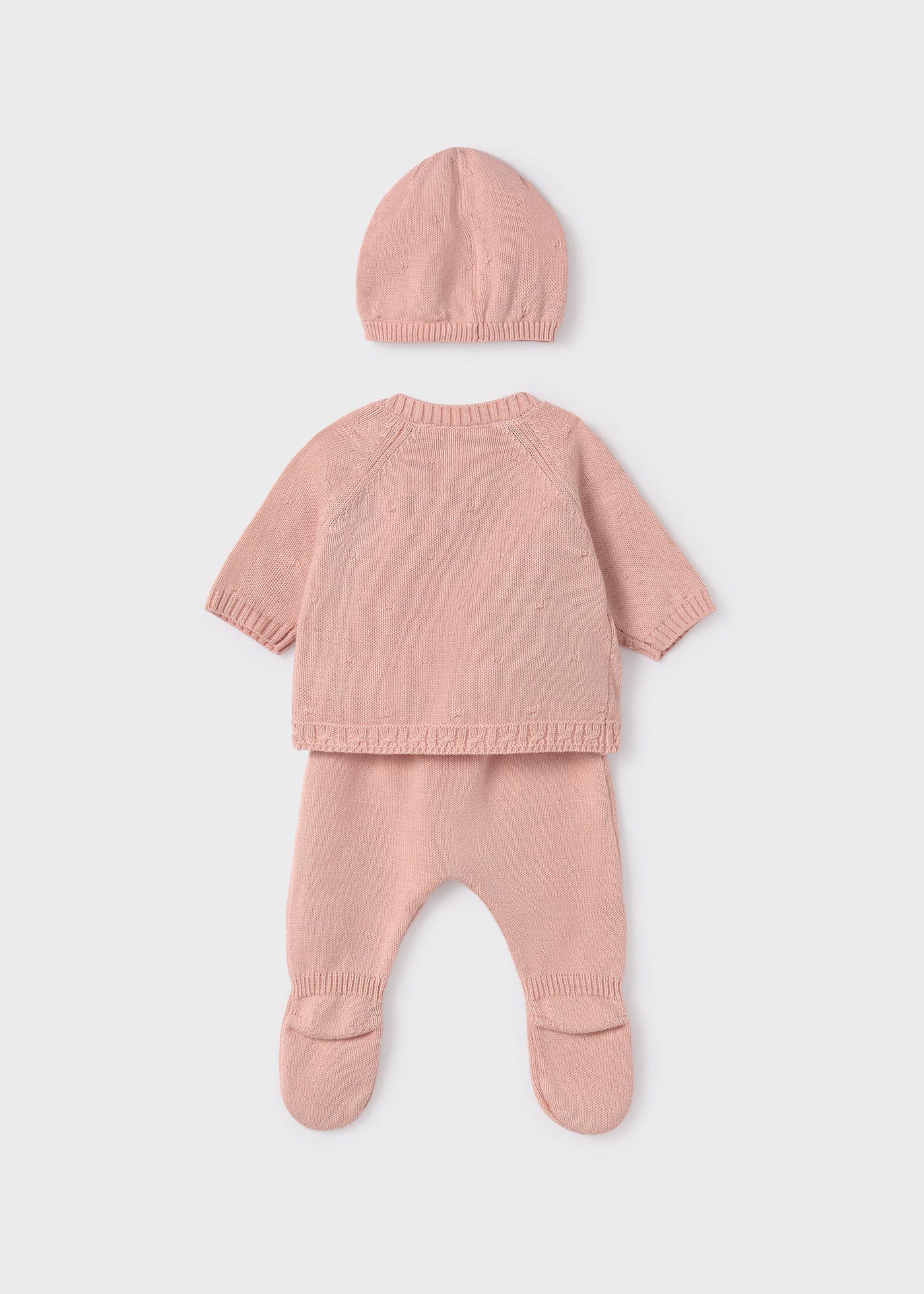 Set 3 pièces tricot en coton organique bébé