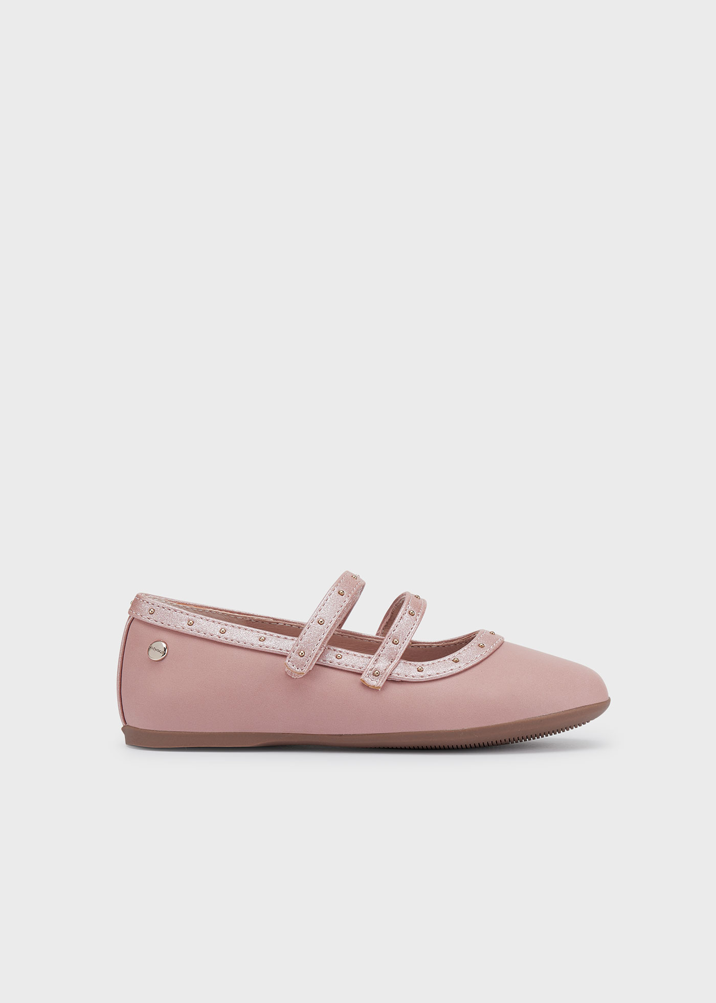 Girl studded ballet flats sustainable leather