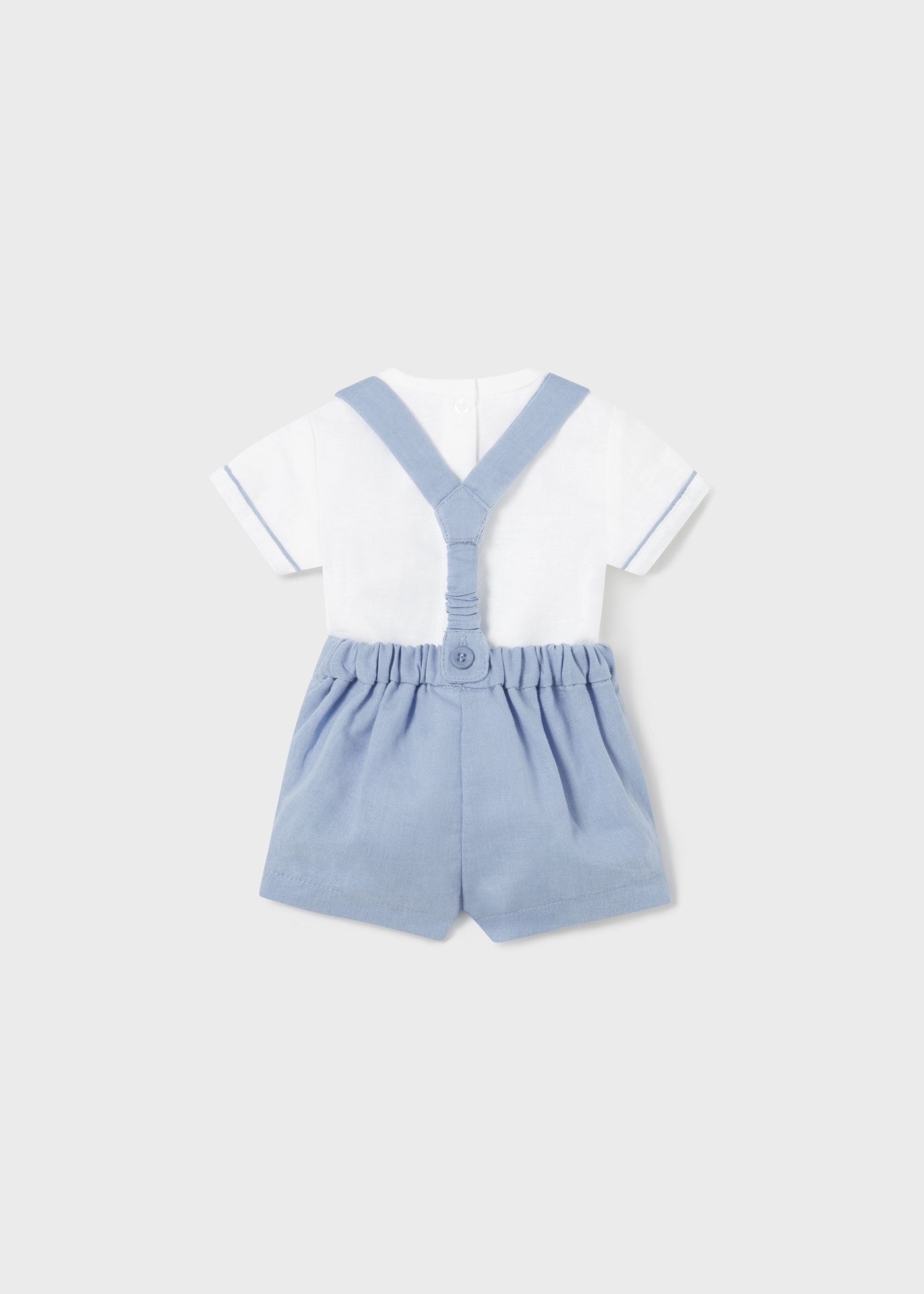 Newborn 2-piece set linen dungarees