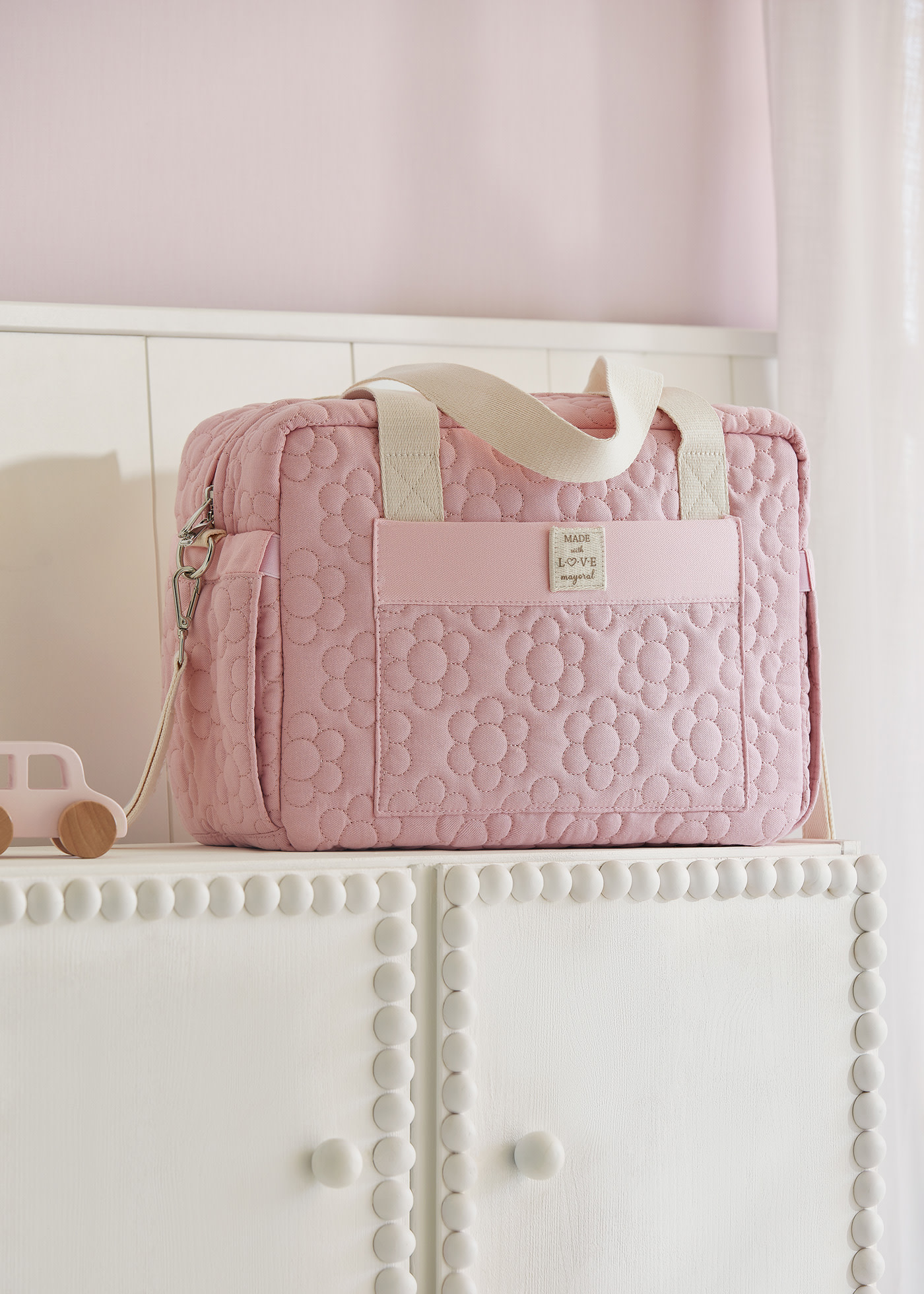 Borsa maternità trapuntata con accessori neonato