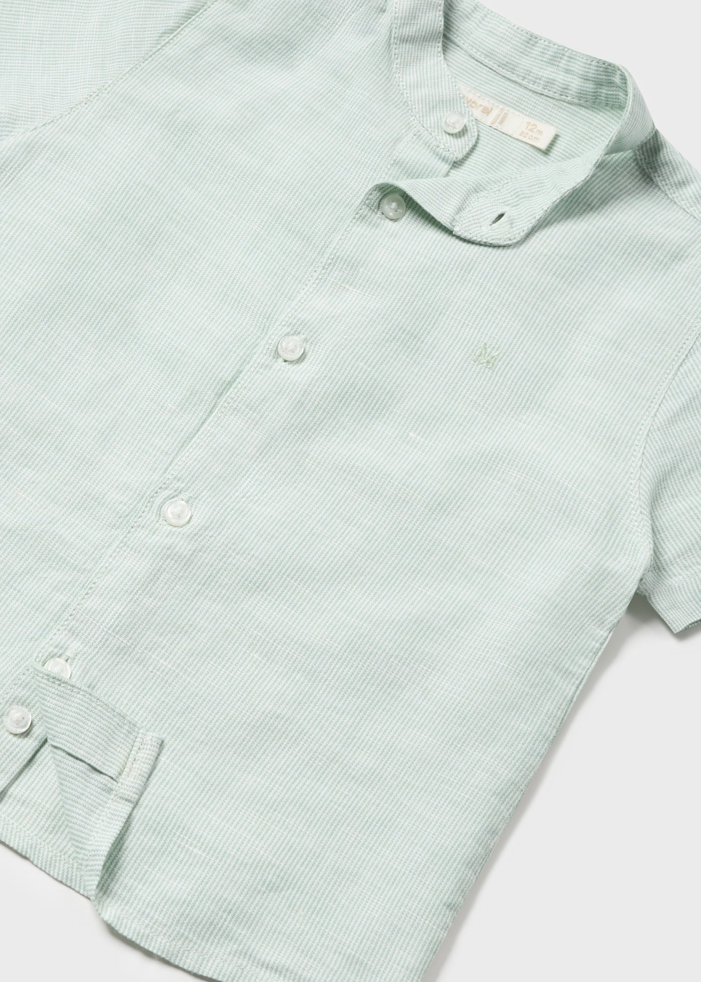 Baby linen shirt mandarin collar