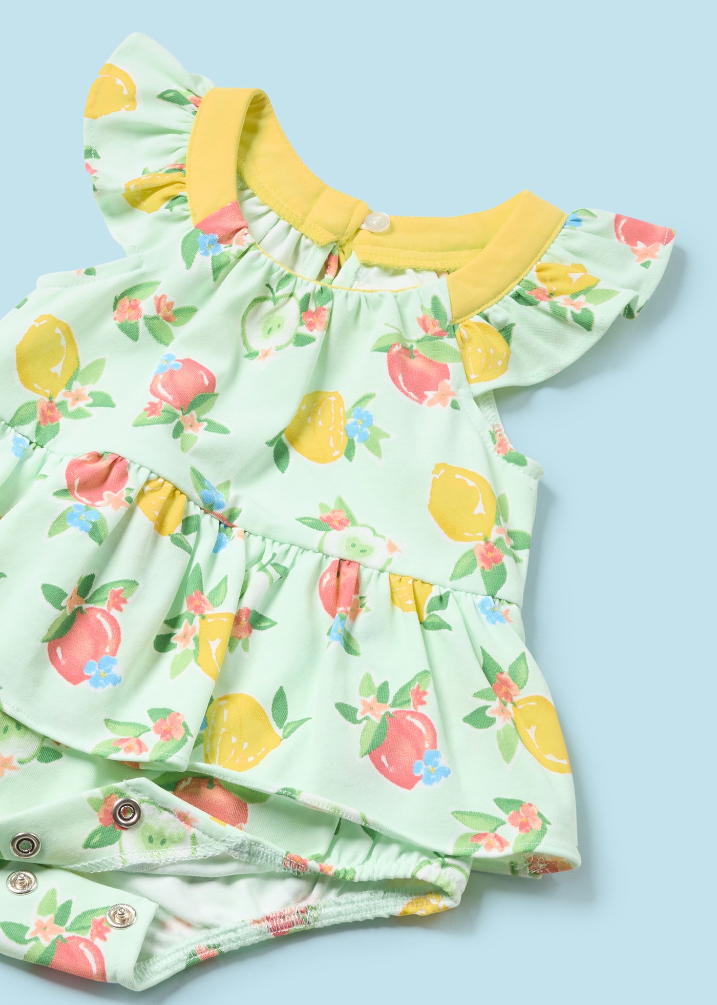 Pagliaccetto con fascia abbinata Better Cotton neonata