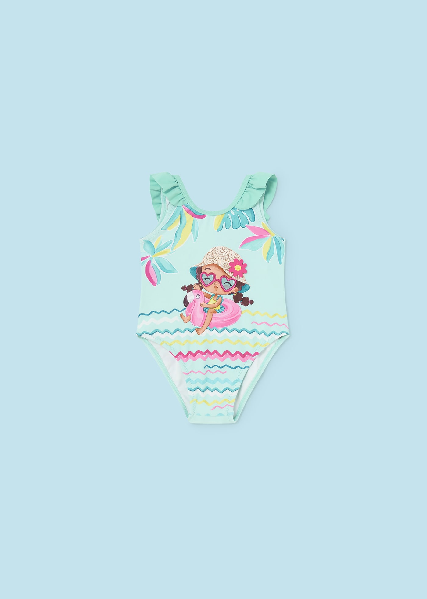 Baby printed swimsuit ruffles