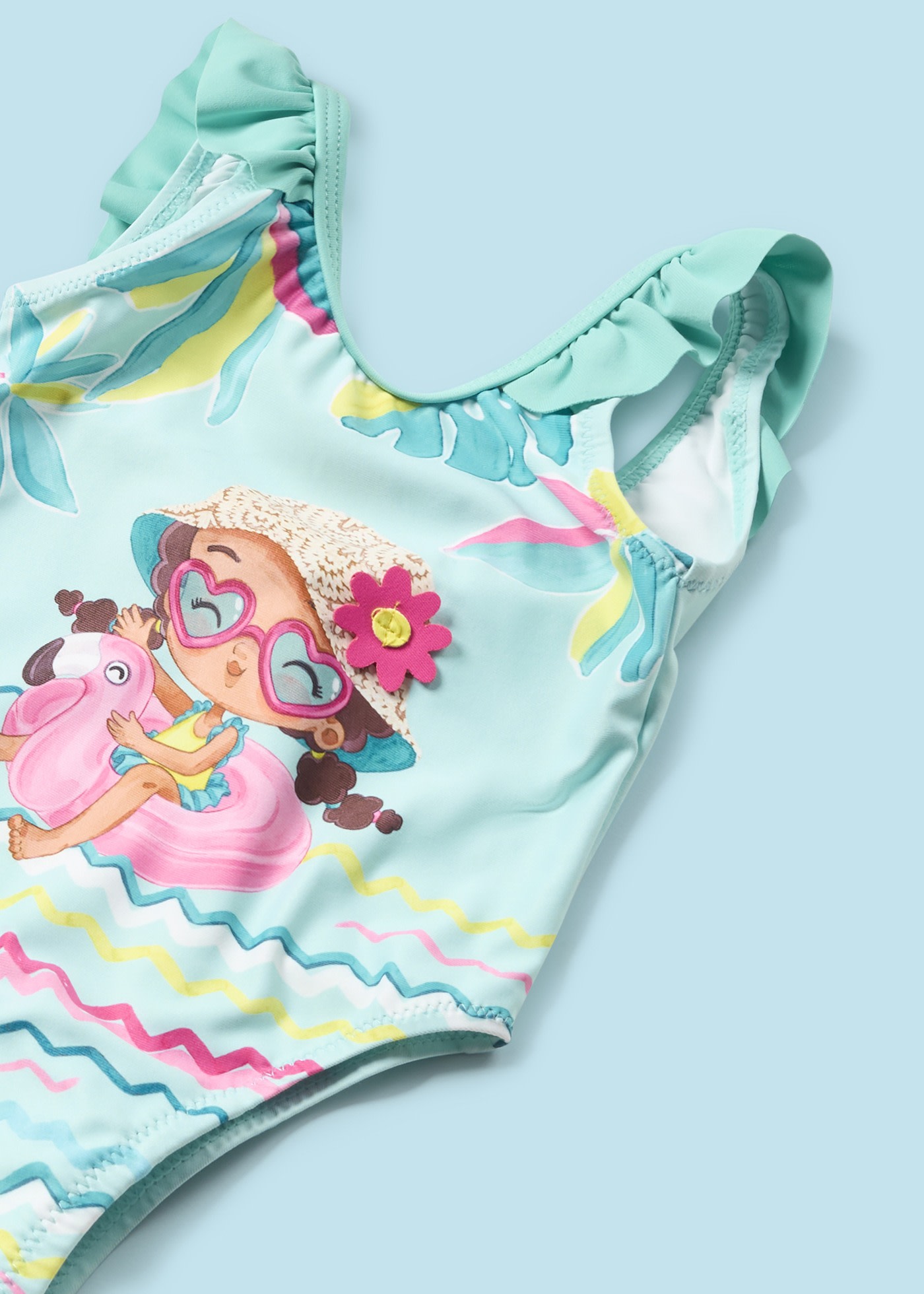 Baby printed swimsuit ruffles