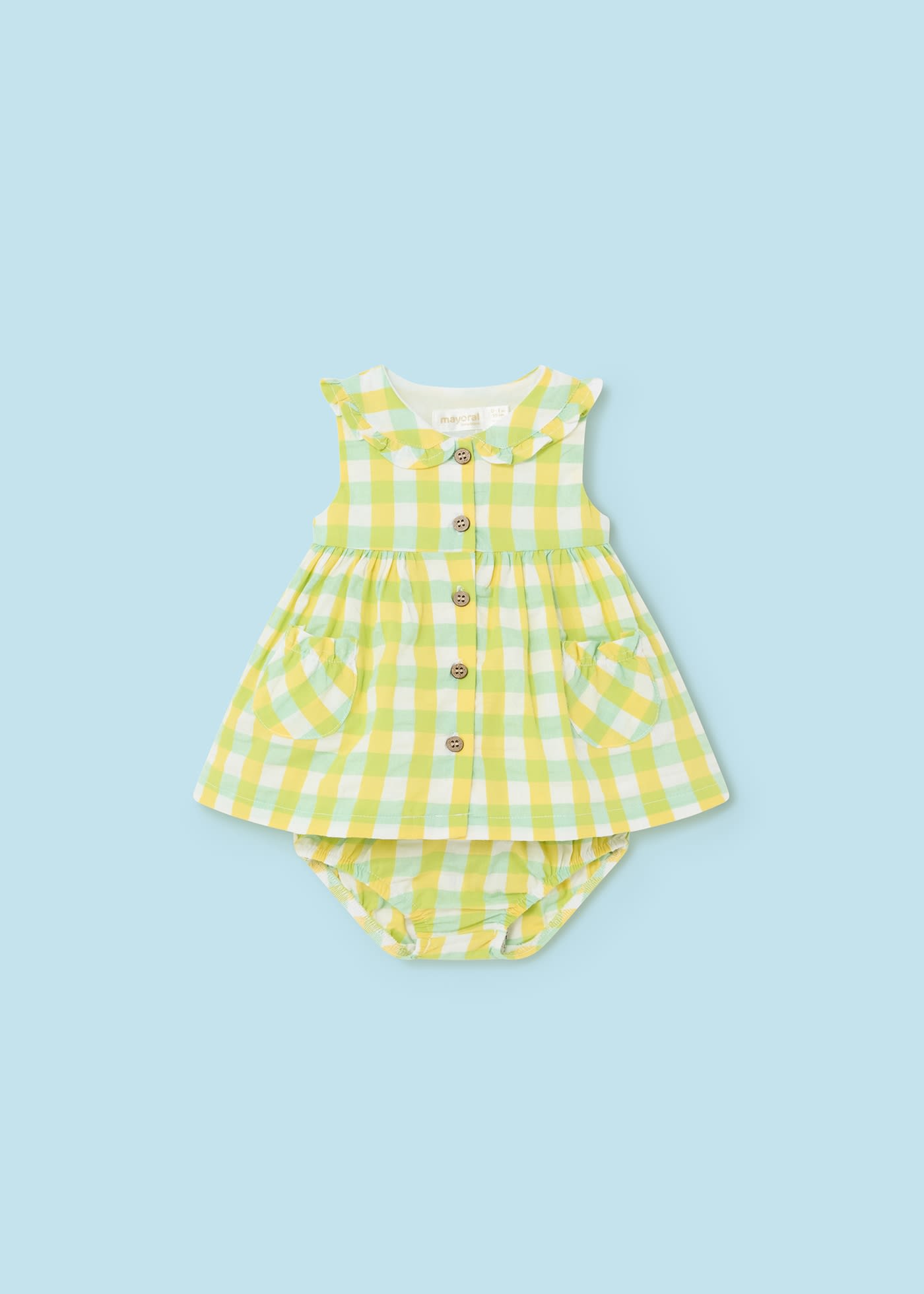 Newborn Gingham Dress with Nappy Cover Better Cotton