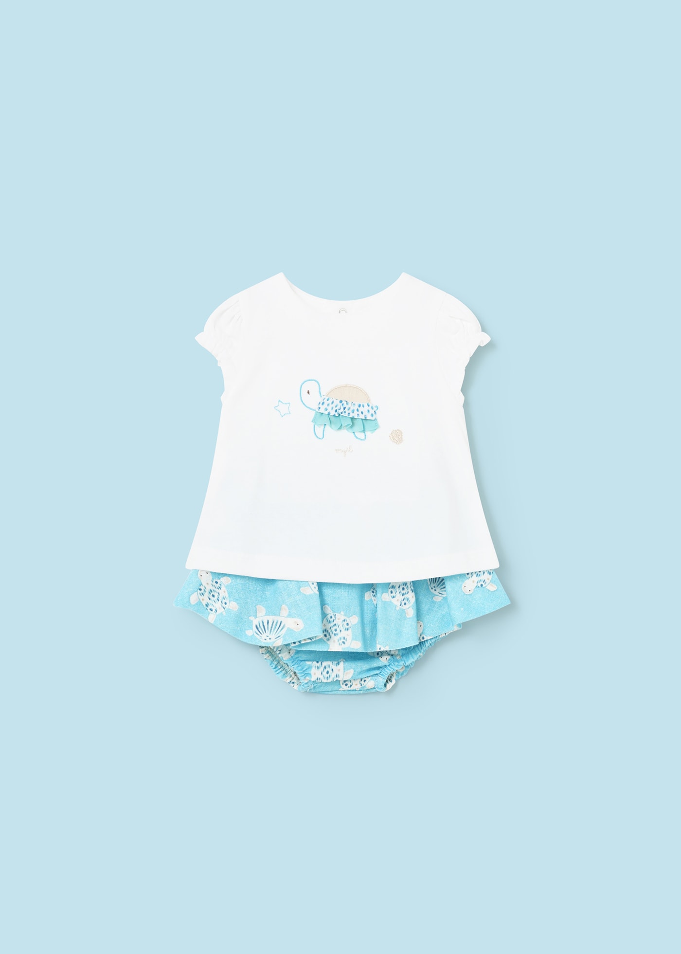 Newborn 2 Piece Set with Print Skirt