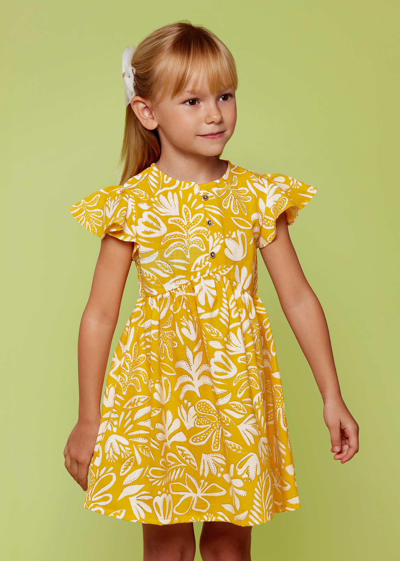 Girls dress tropical print