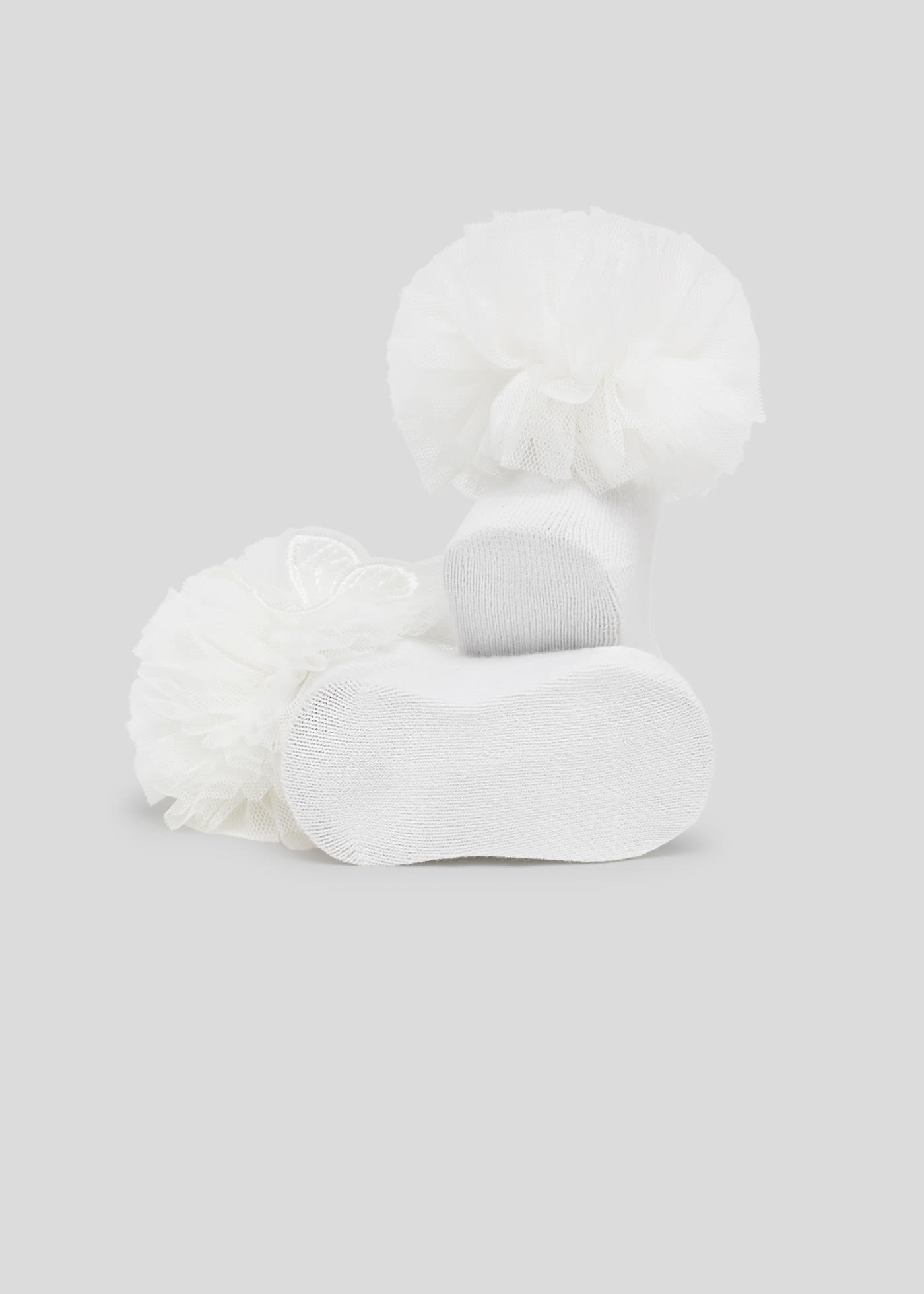 Set calze corte e fascia per capelli cotone organico neonato