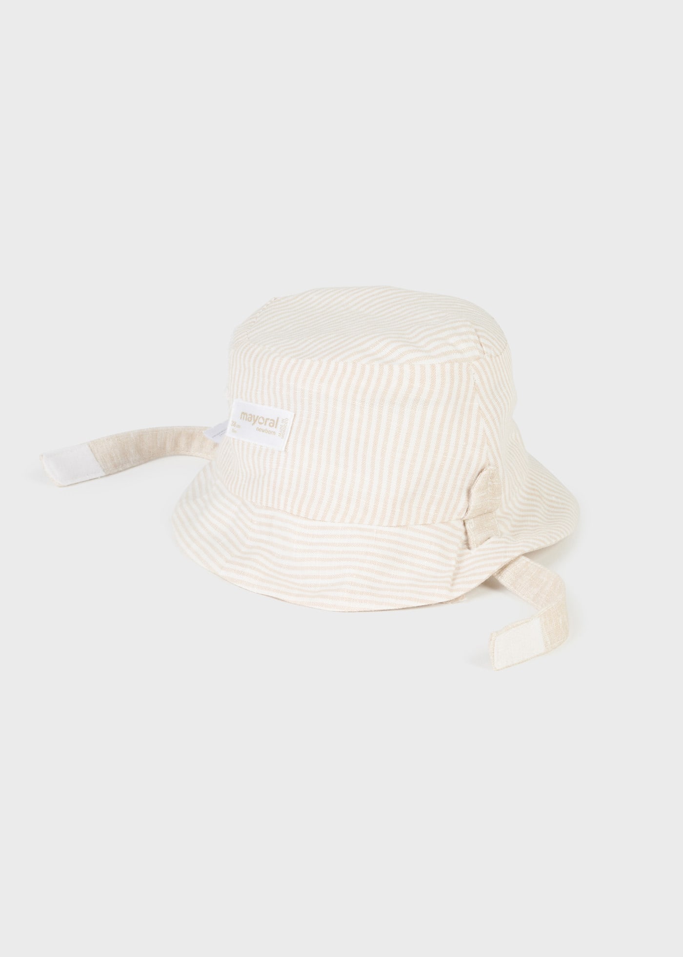 Bonnet bucket réversible en lin européen nouveau-né