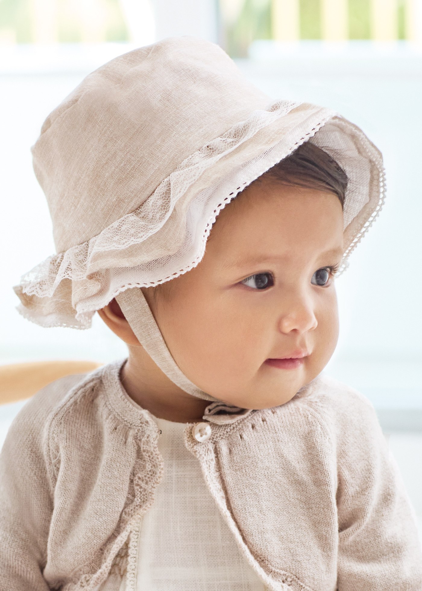 Cappello cerimonia lino europeo neonato