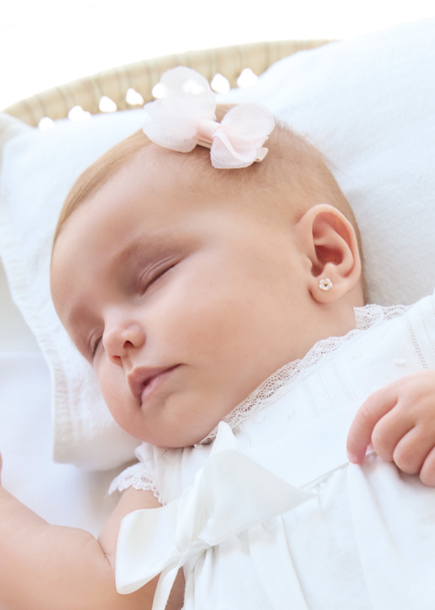 Fascia capelli beige neonata con orsetto - Prénatal