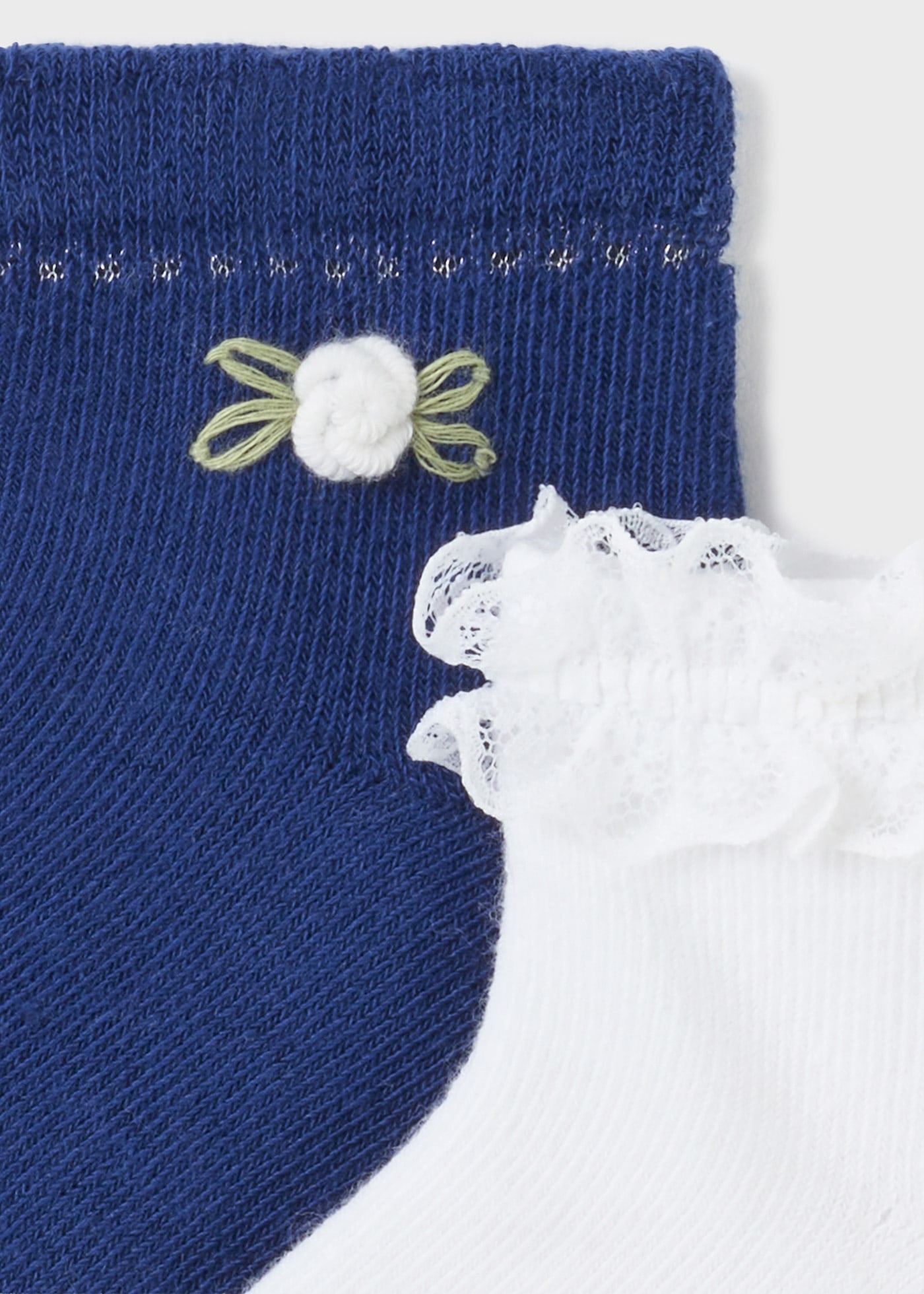 Set 2 calze cerimonia cotone organico neonata