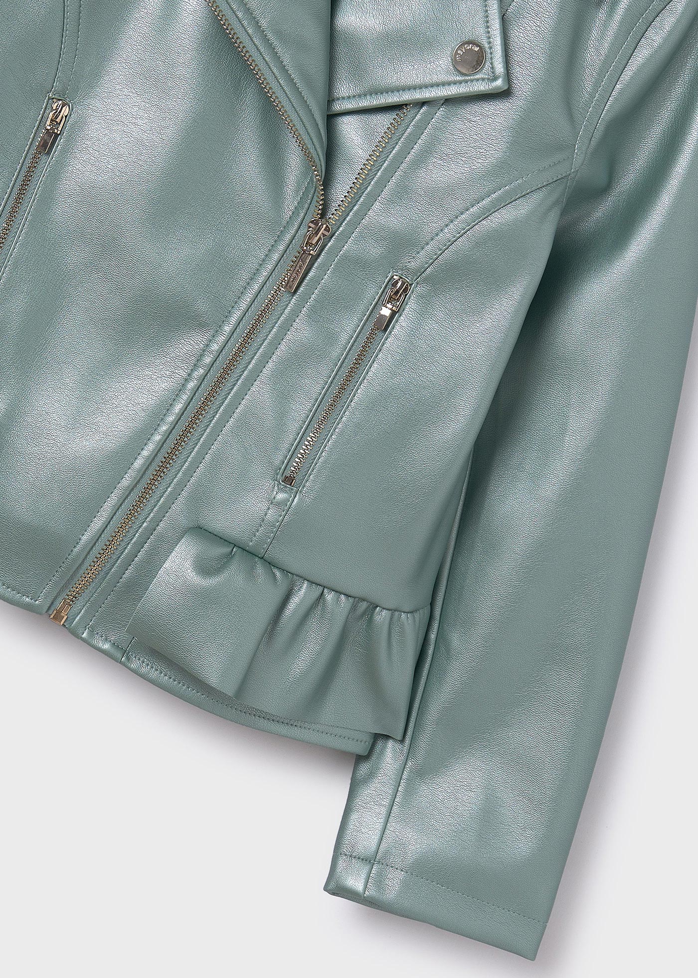 Kunstlederjacke satiniert Mädchen
