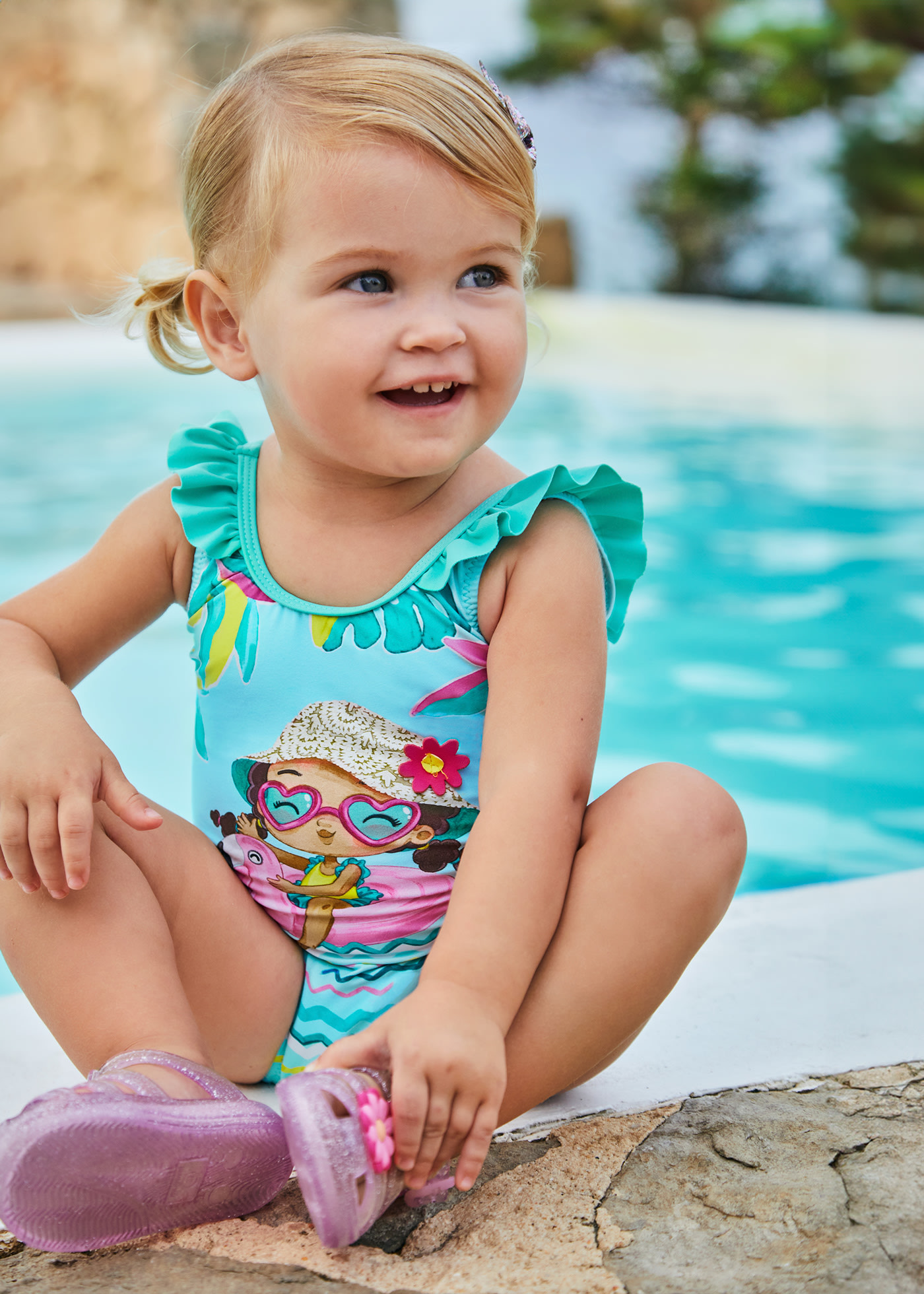Baby Print Ruffle Swimsuit