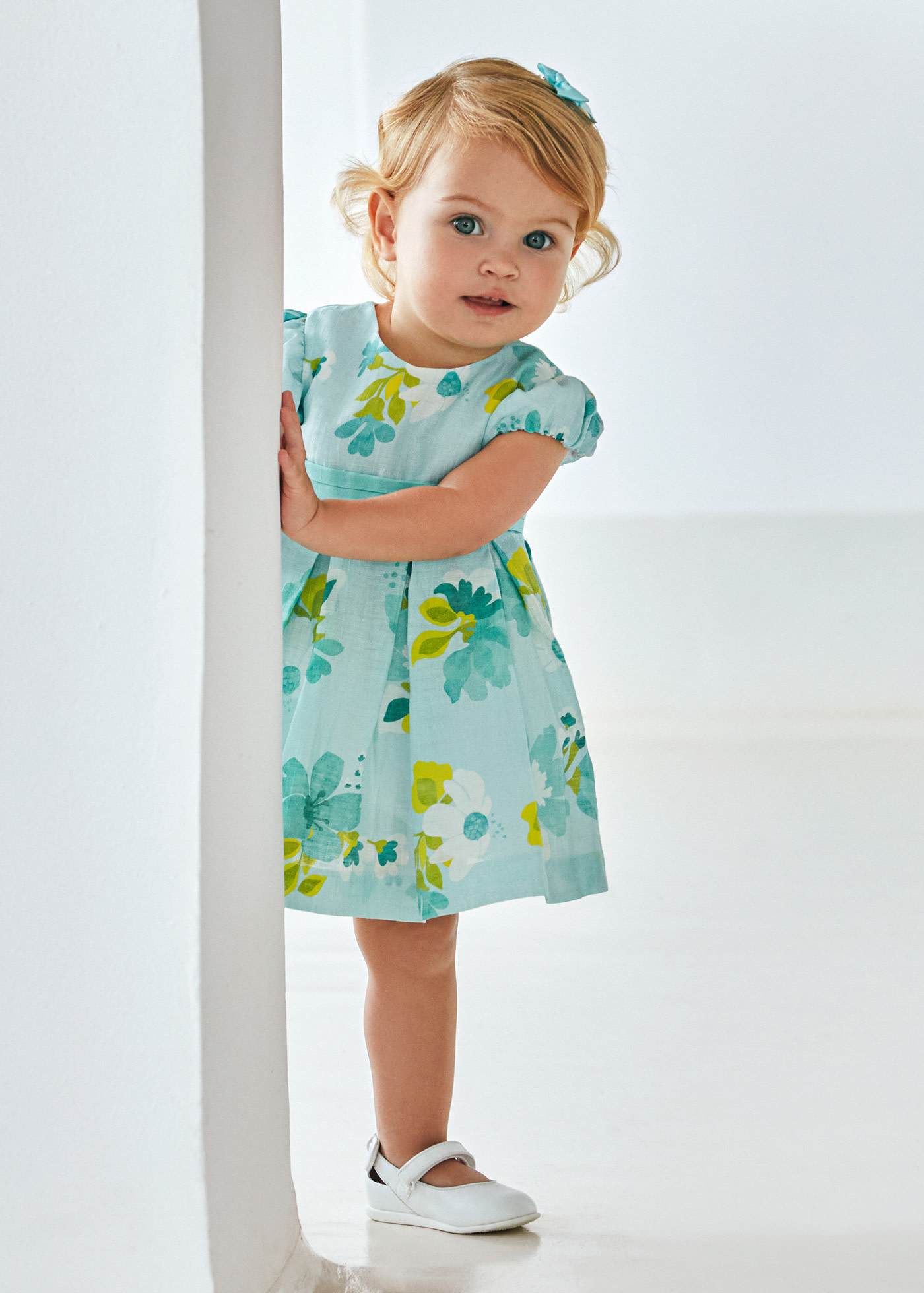 Vestito fiori lino neonata